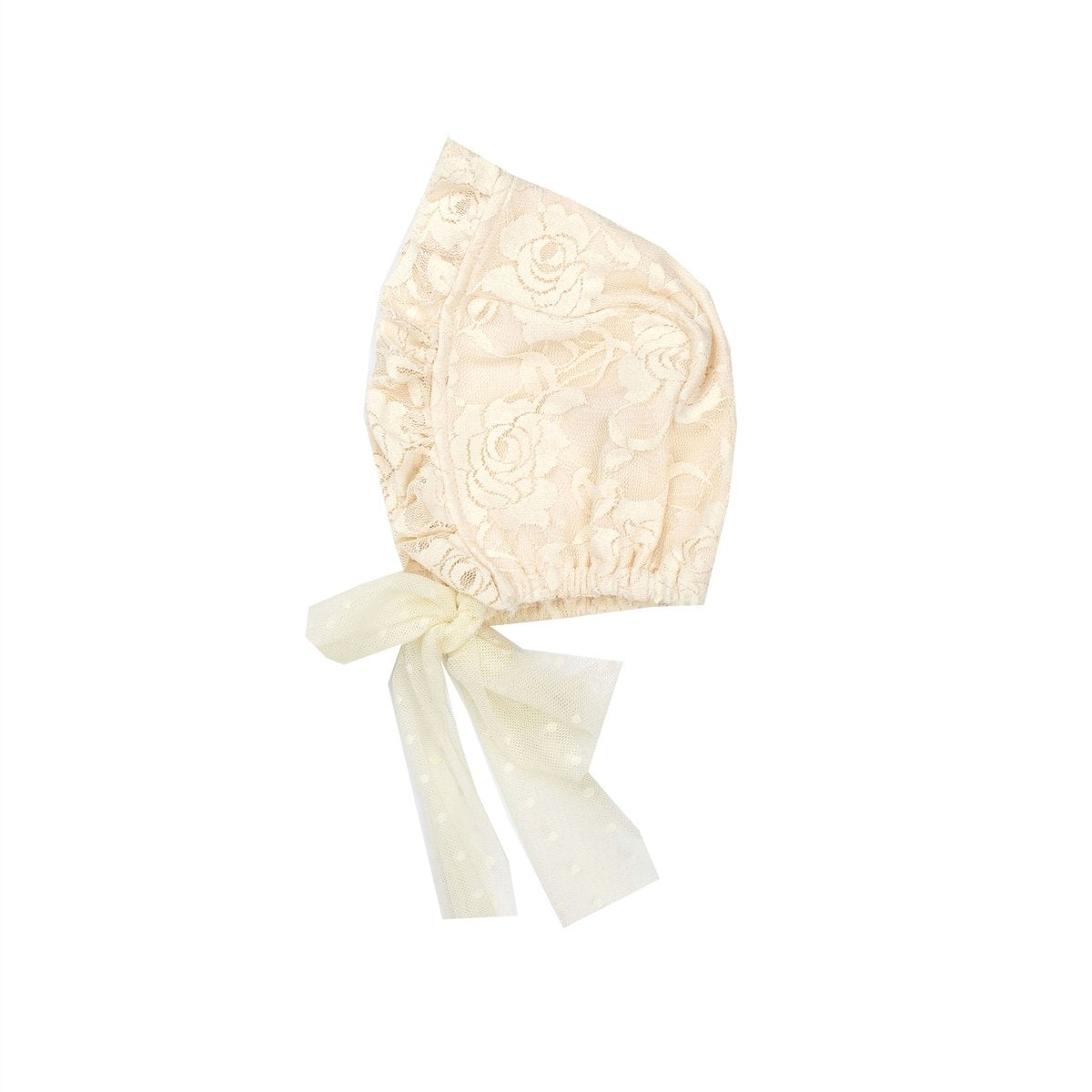 Vanilla Sugar Matching Bonnet featuring cream color and lace ruffles, perfect for little girls.