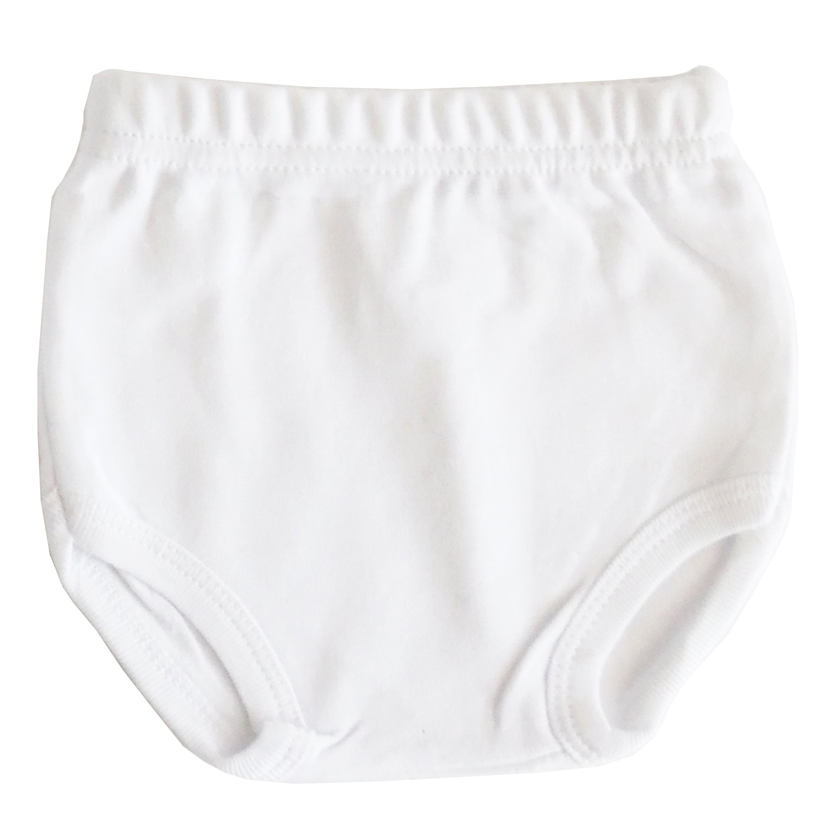 White interlock T-shirt and panty set made from 100% cotton, featuring a short sleeve design and matching underwear.