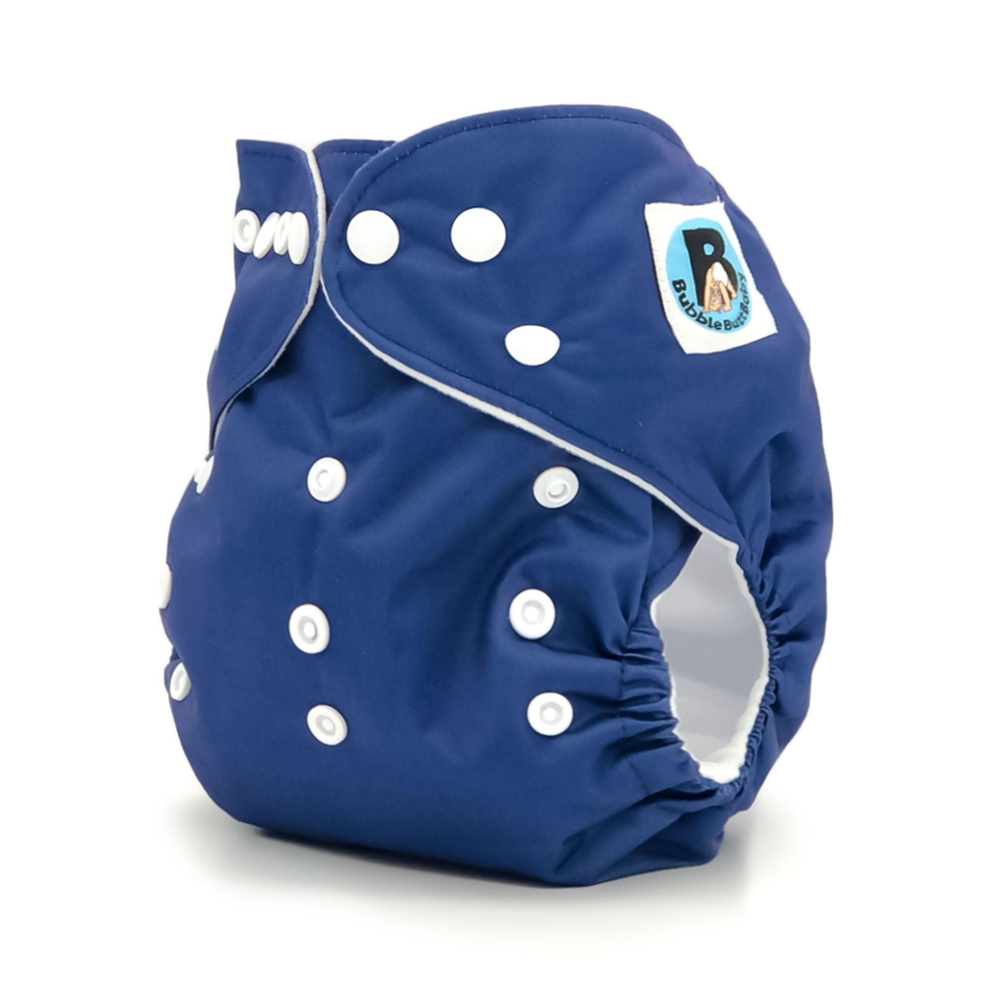 Adrift Cloth Diaper in patriotic blue color with microfiber insert, showcasing its stylish design and practical features.