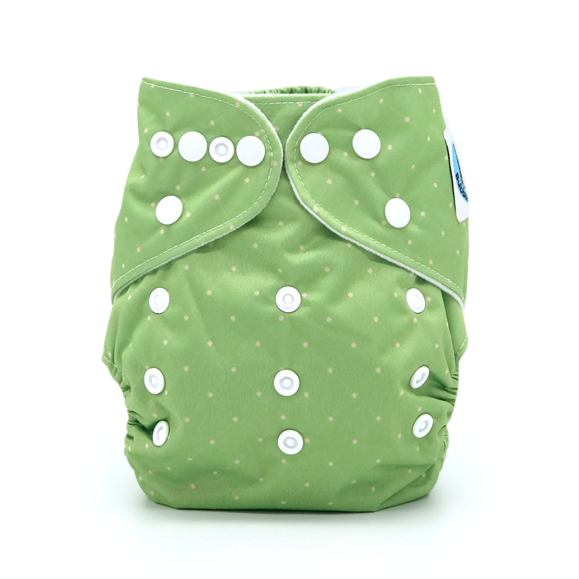 Bright green Fairway Cloth Diaper with a subtle quilted pattern, featuring a pocket design and included microfiber insert.