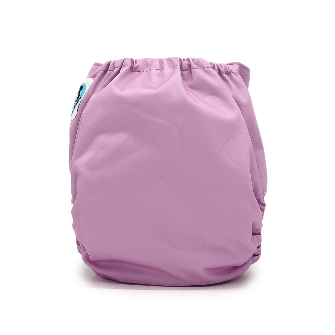 Lavender Cloth Diaper in pale purple hue with microfiber insert, showcasing waterproof outer layer and soft microsuede inner layer.