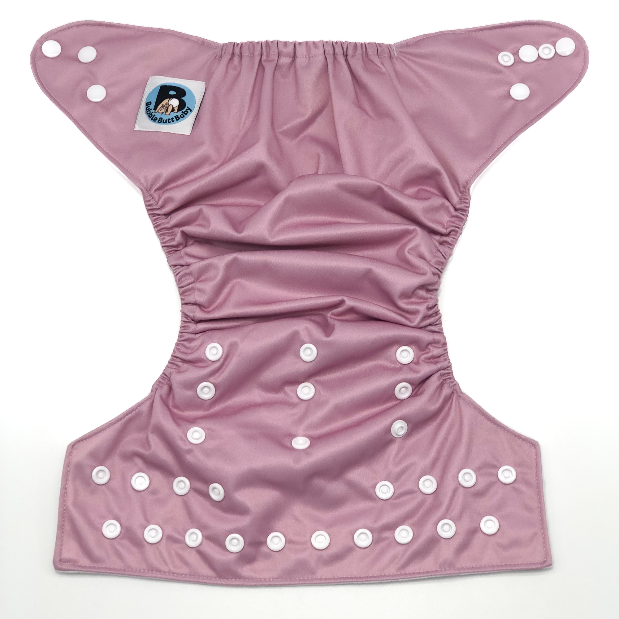 Lavender Cloth Diaper in pale purple hue with microfiber insert, showcasing waterproof outer layer and soft microsuede inner layer.