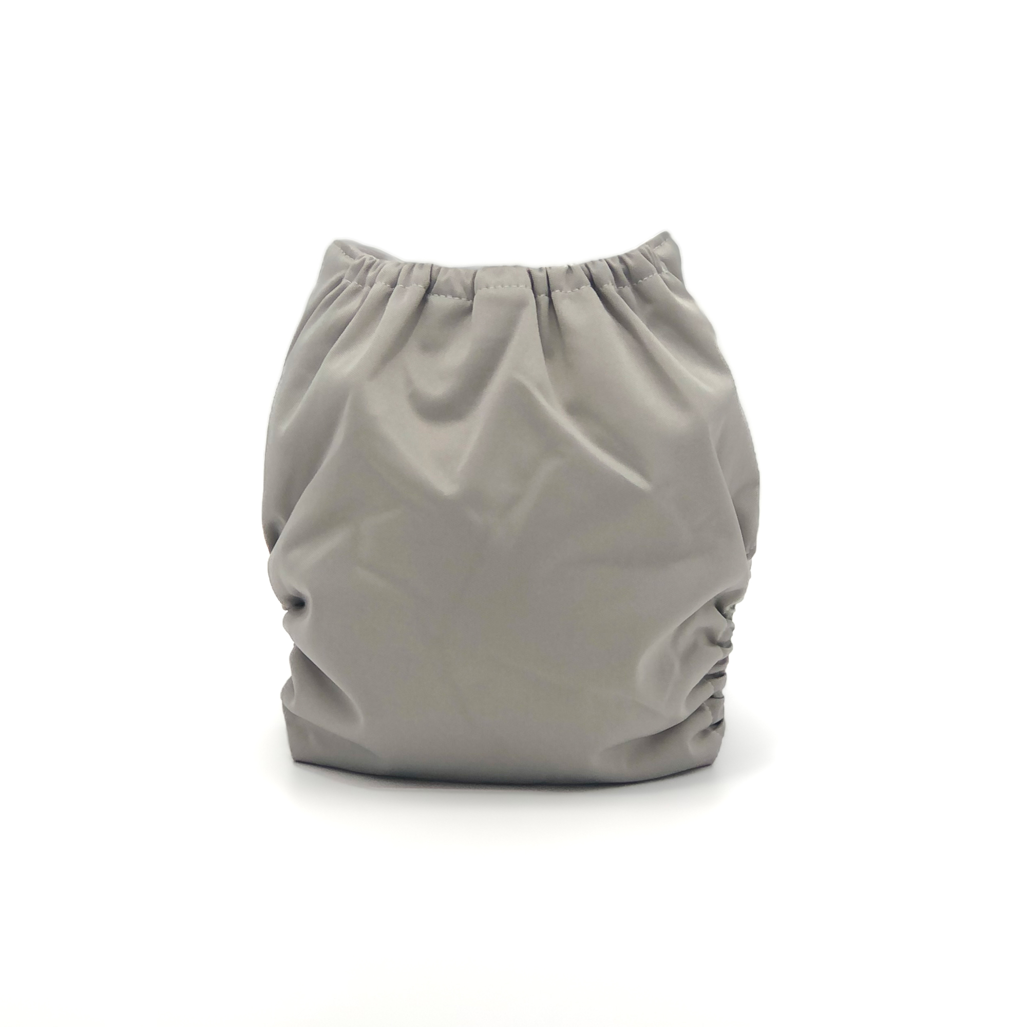 Stormy Cloth Diaper in exclusive grey color with matching snaps, featuring a waterproof outer layer and soft microsuede inner layer.