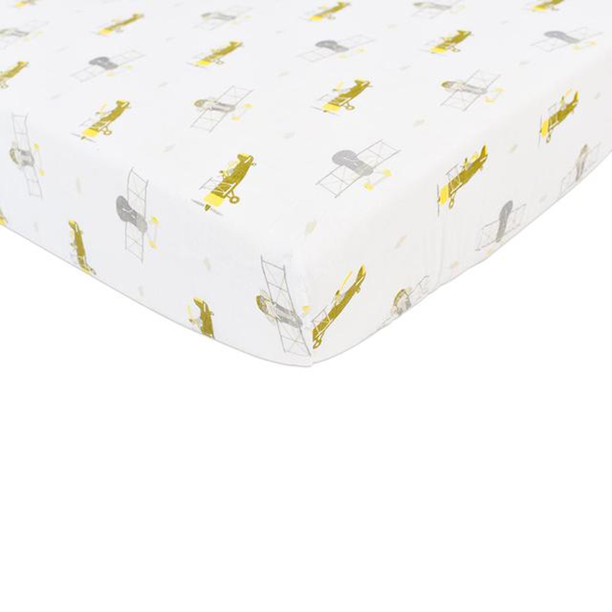 Airplane Animals Crib Sheet featuring soft, breathable fabric with playful airplane and animal designs, tailored for standard crib mattresses.