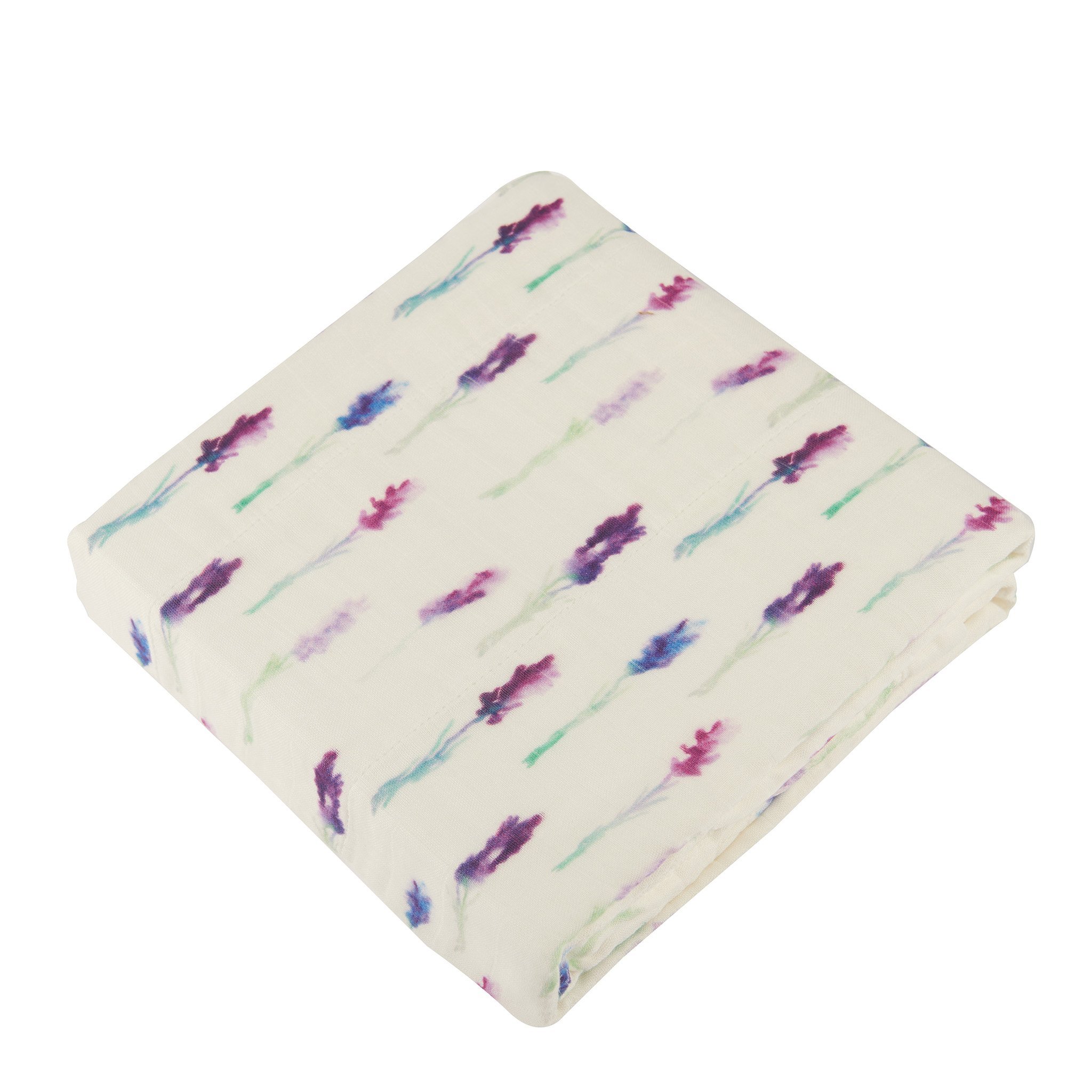 Lavender and White Newcastle Blanket made of soft bamboo muslin, featuring a cozy four-layer design perfect for kids.