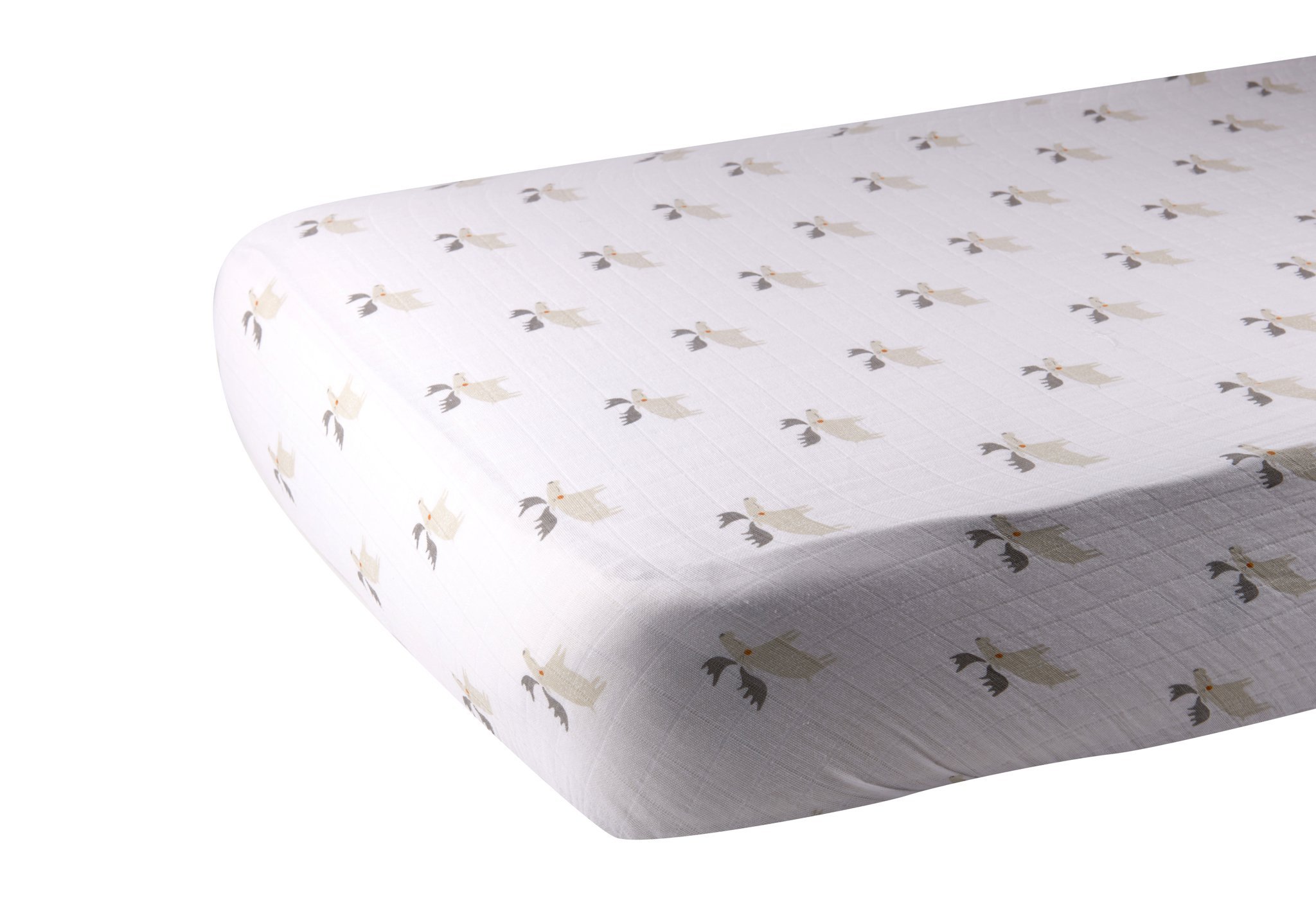 Mister Moose Crib Sheet featuring a whimsical moose pattern, designed for comfort and breathability, perfect for standard crib mattresses.