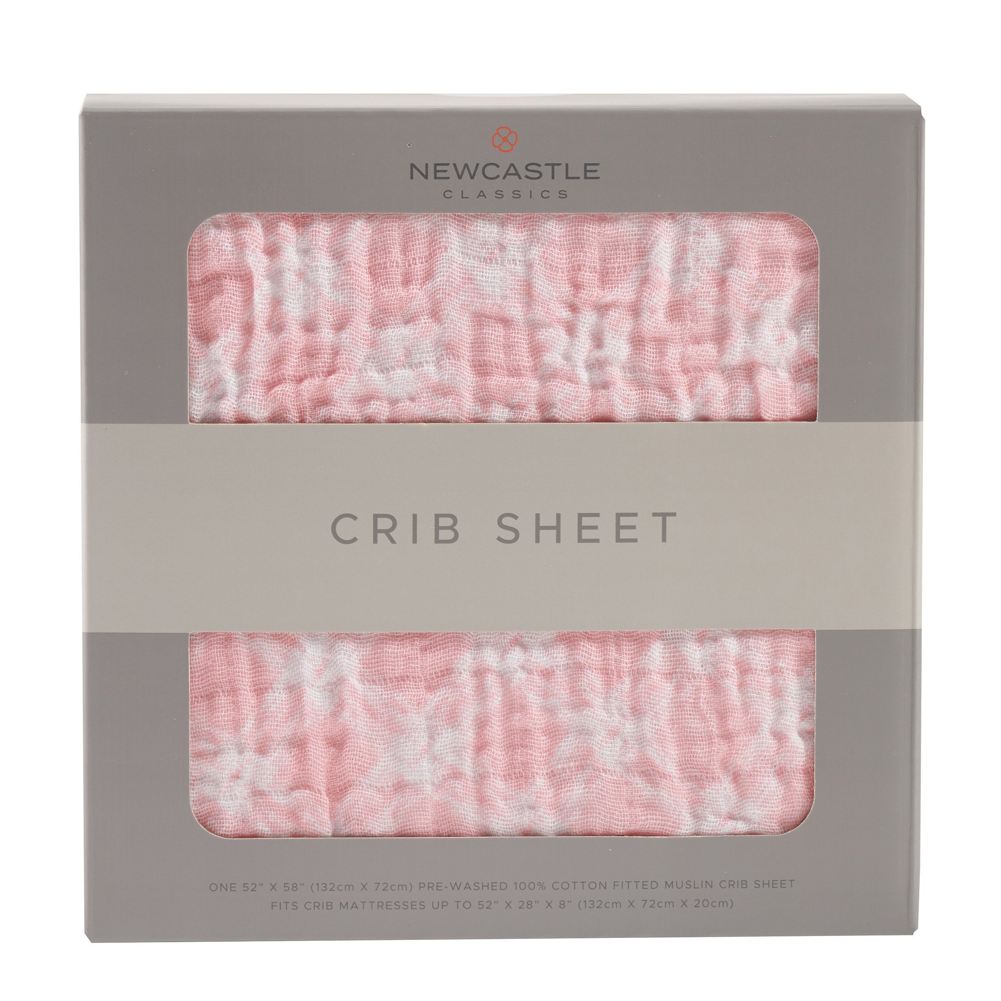 Primrose Pink Plaid Cotton Muslin Crib Sheet, soft and breathable, designed for standard crib mattresses.