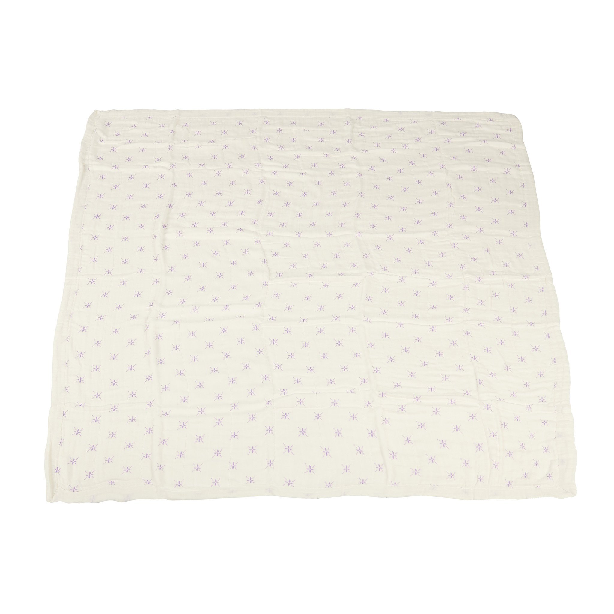 Watercolor Star and White Newcastle Blanket featuring a soft bamboo muslin fabric, designed for kids, measuring 47x47 inches.