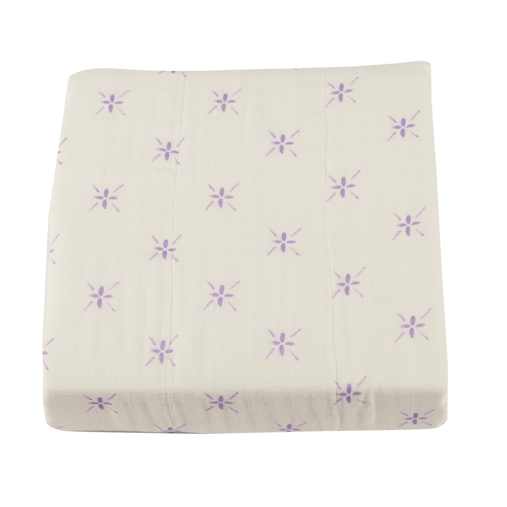 Watercolor Star and White Newcastle Blanket featuring a soft bamboo muslin fabric, designed for kids, measuring 47x47 inches.