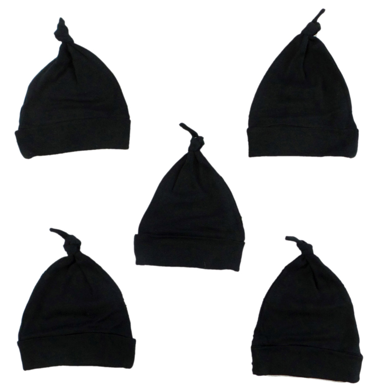 Main Black Knotted Baby Cap (Pack of 5) image