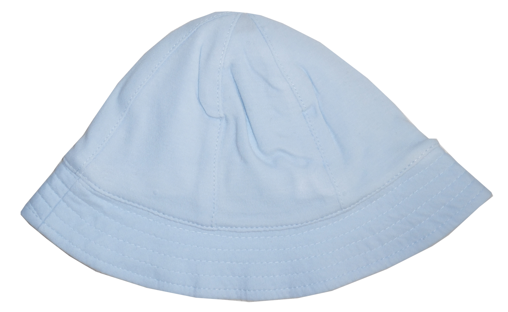 Pastel Blue Sun Hat for infants with a floppy brim and adjustable chin strap, made from soft cotton fabric, perfect for sunny days.