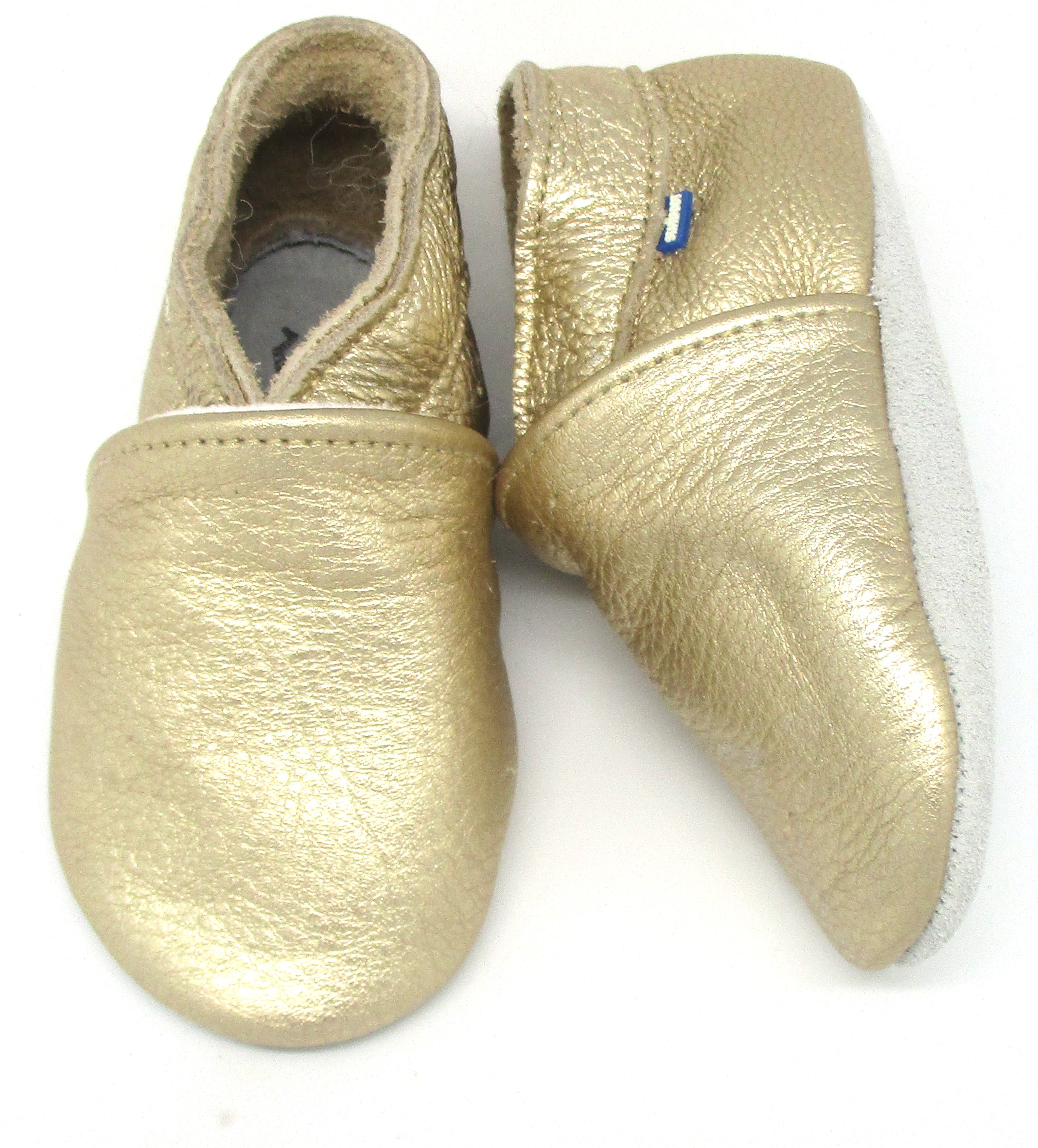 BABYSOFT 3000 GOLD shoes in soft leather, designed for babies with anti-slip soles and breathable material for comfort and safety.