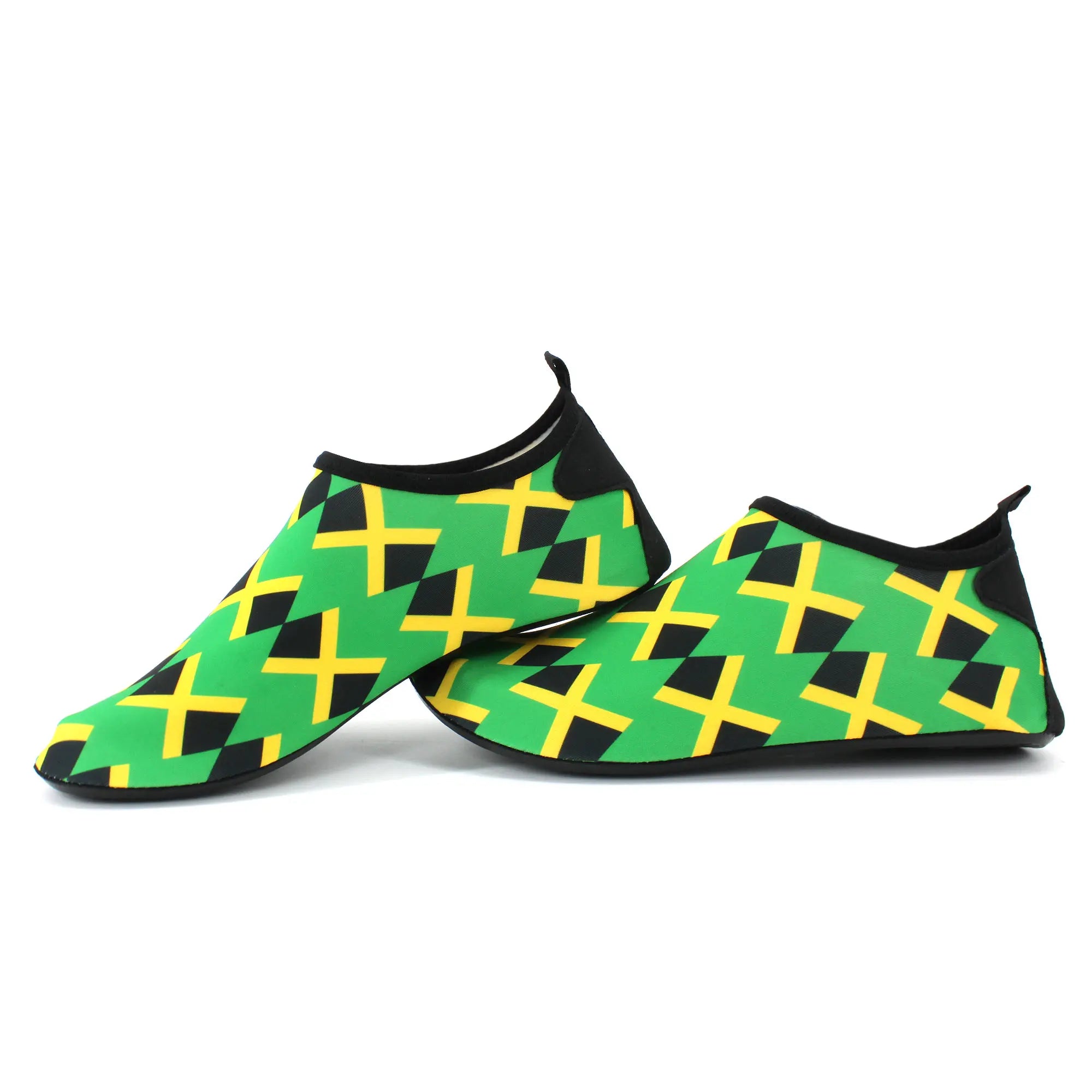 Jamaica unisex Water Shoes by Sexikinis, showcasing a stylish design with a slip-on closure, durable EVA outsole, and waterproof material, perfect for water activities.