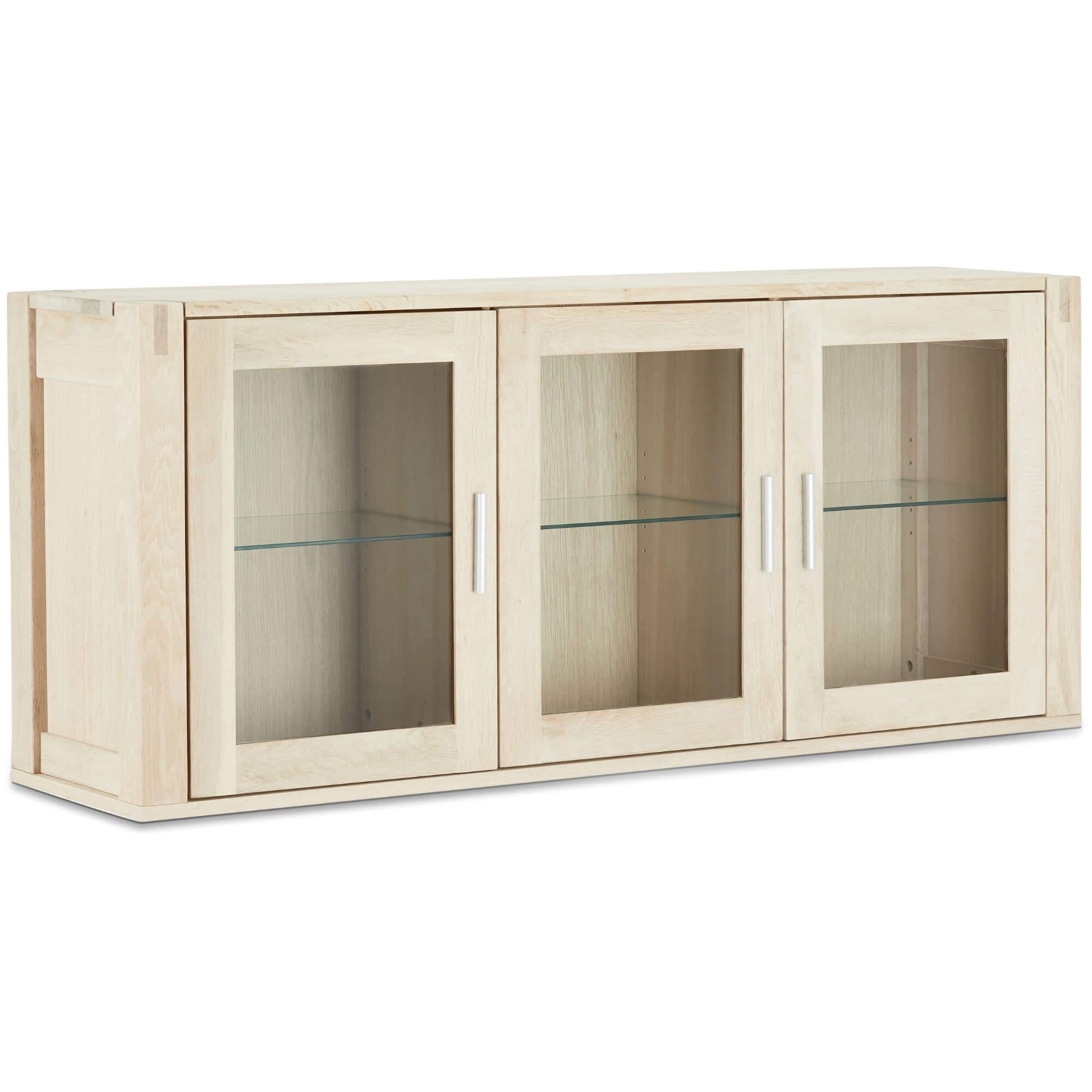 Texas Solid Oak 3-Door Wall Cabinet showcasing natural wood grain and stylish design.