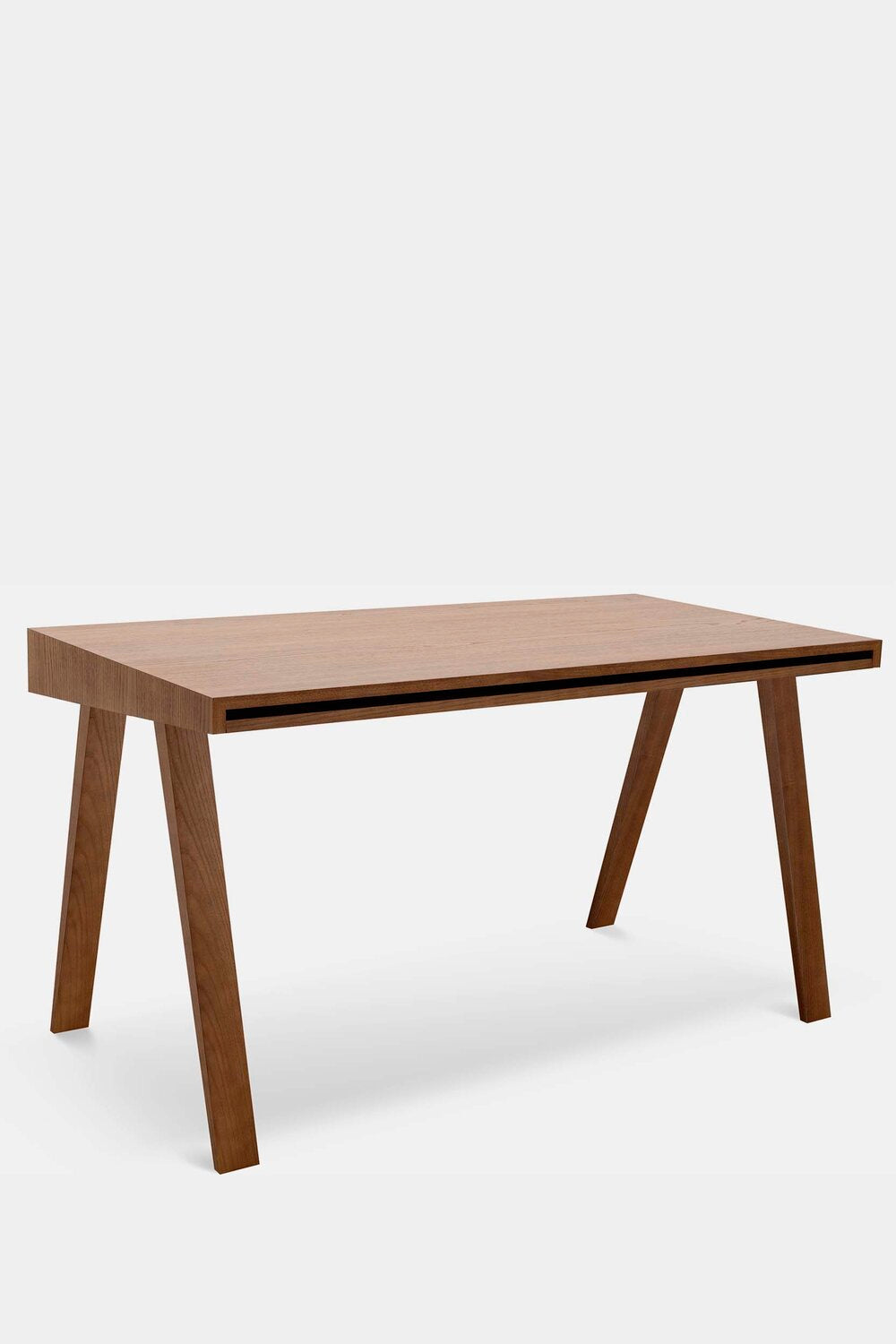 The 4.9 Desk by Marius Valaitis featuring a unique design with a storage slit and smooth surface, showcasing modern elegance and functionality.