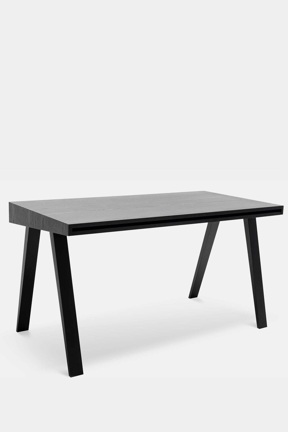 The 4.9 Desk by Marius Valaitis featuring a unique design with a storage slit and smooth surface, showcasing modern elegance and functionality.