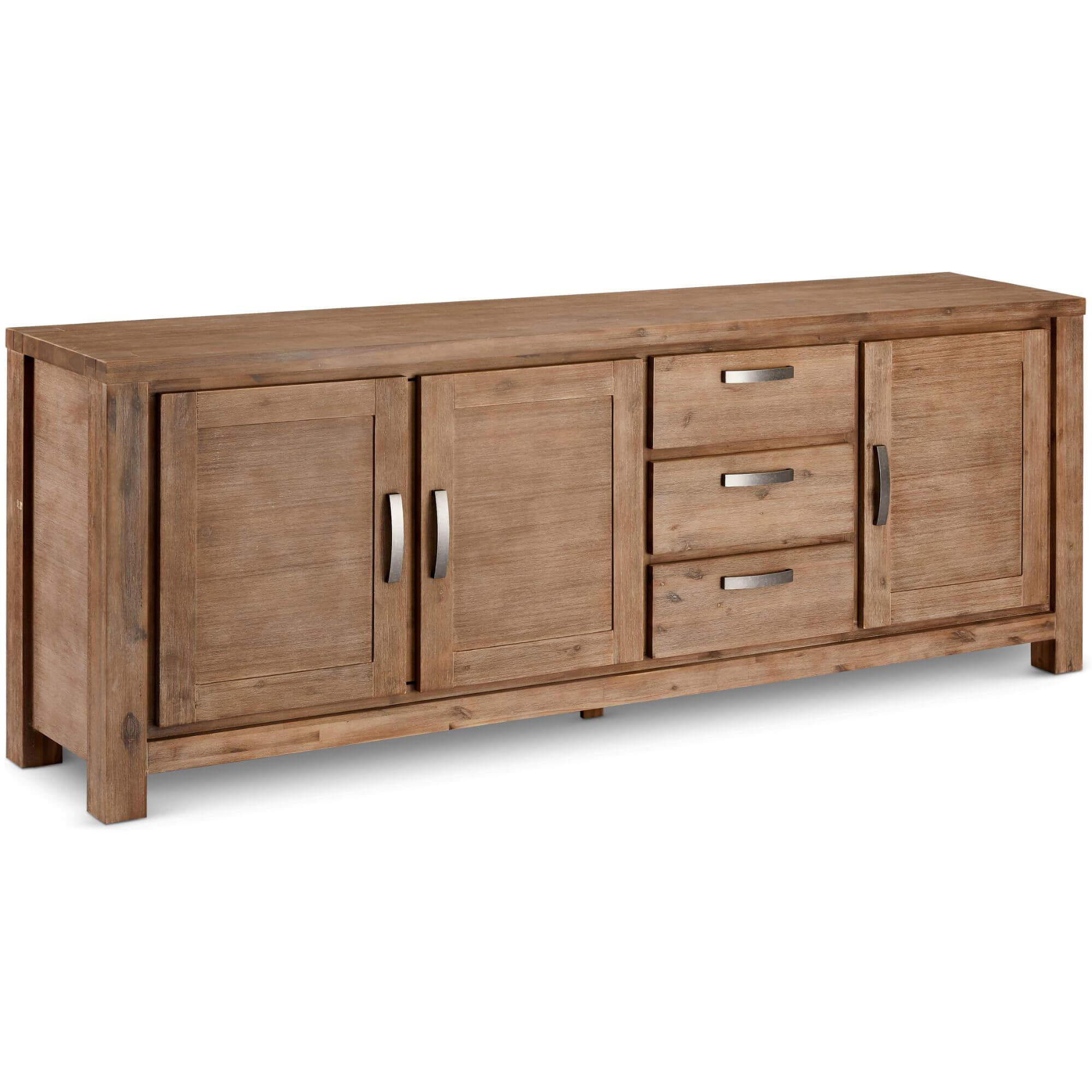 4-Door Sideboard Alaska made of solid acacia wood, featuring a sleek design with natural wood variations.