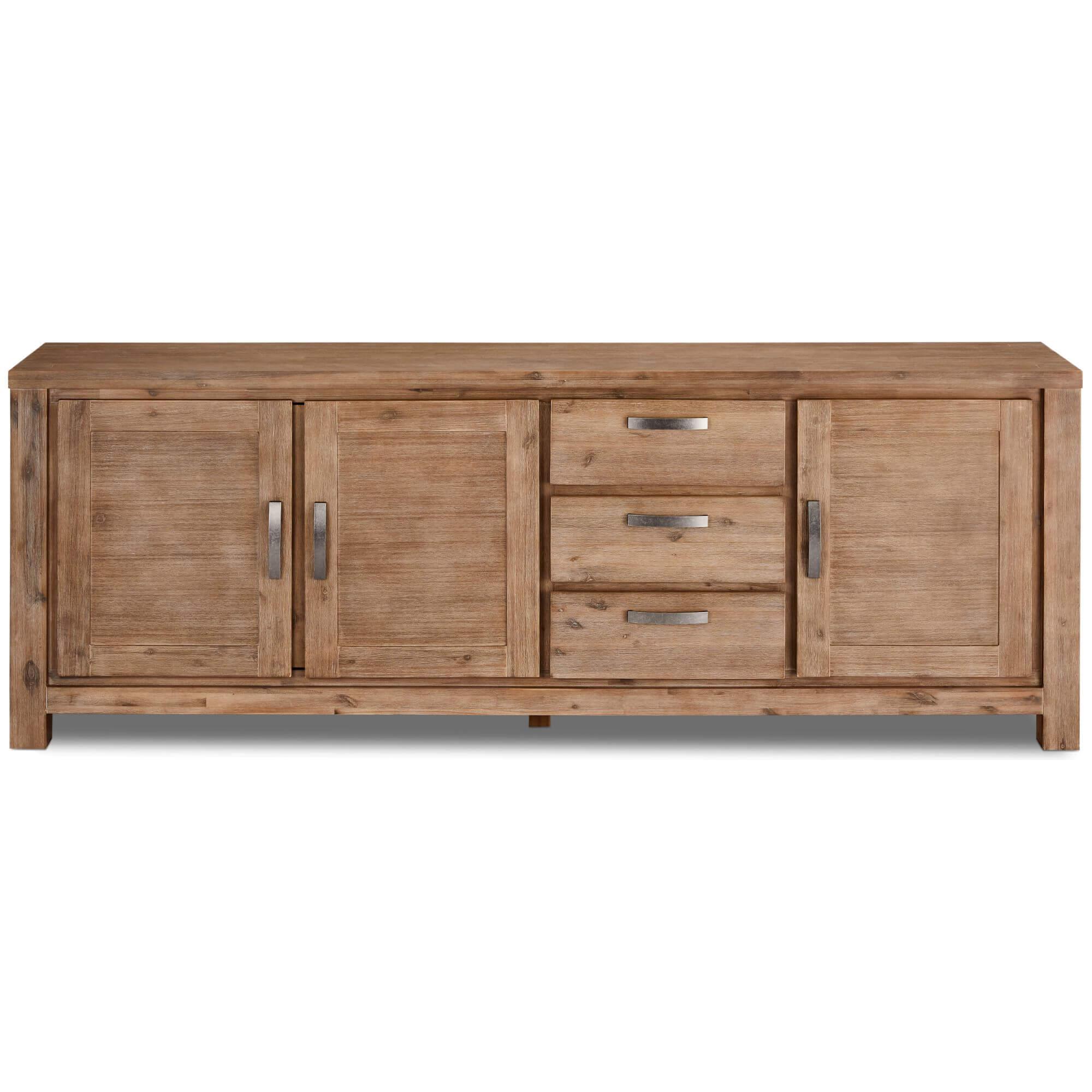 4-Door Sideboard Alaska made of solid acacia wood, featuring a sleek design with natural wood variations.