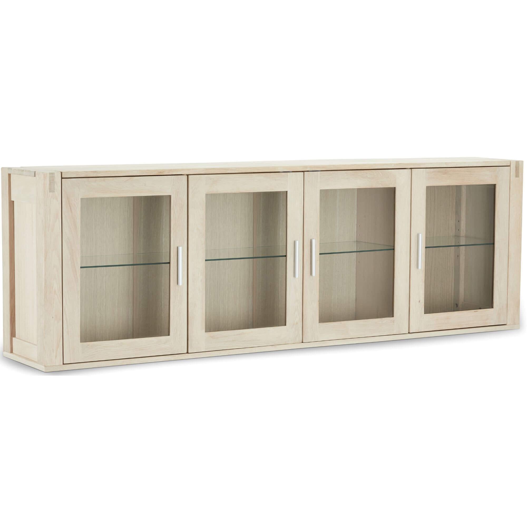 Texas Solid Oak 4-Door Wall Cabinet showcasing natural wood grain and elegant design.