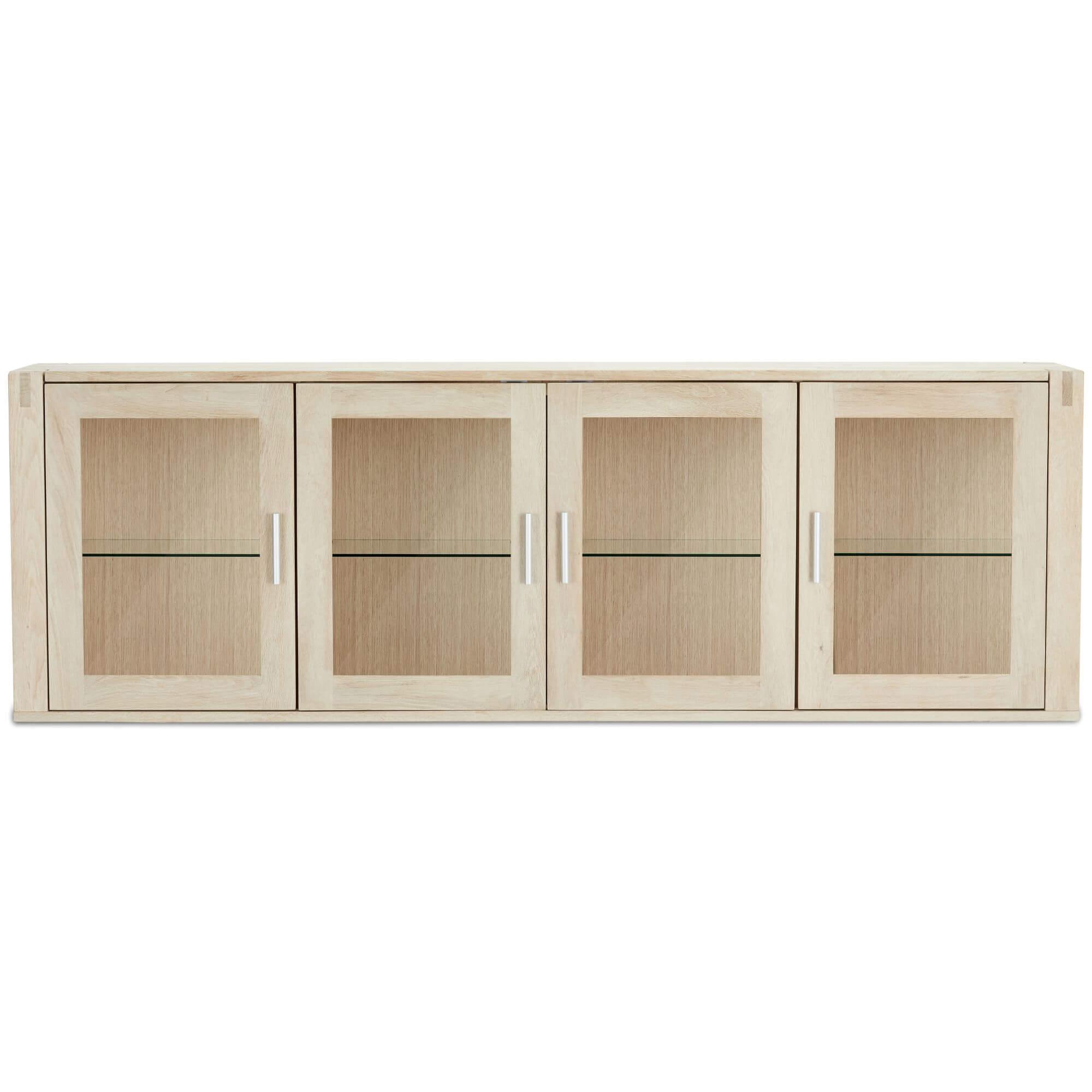 Texas Solid Oak 4-Door Wall Cabinet showcasing natural wood grain and elegant design.