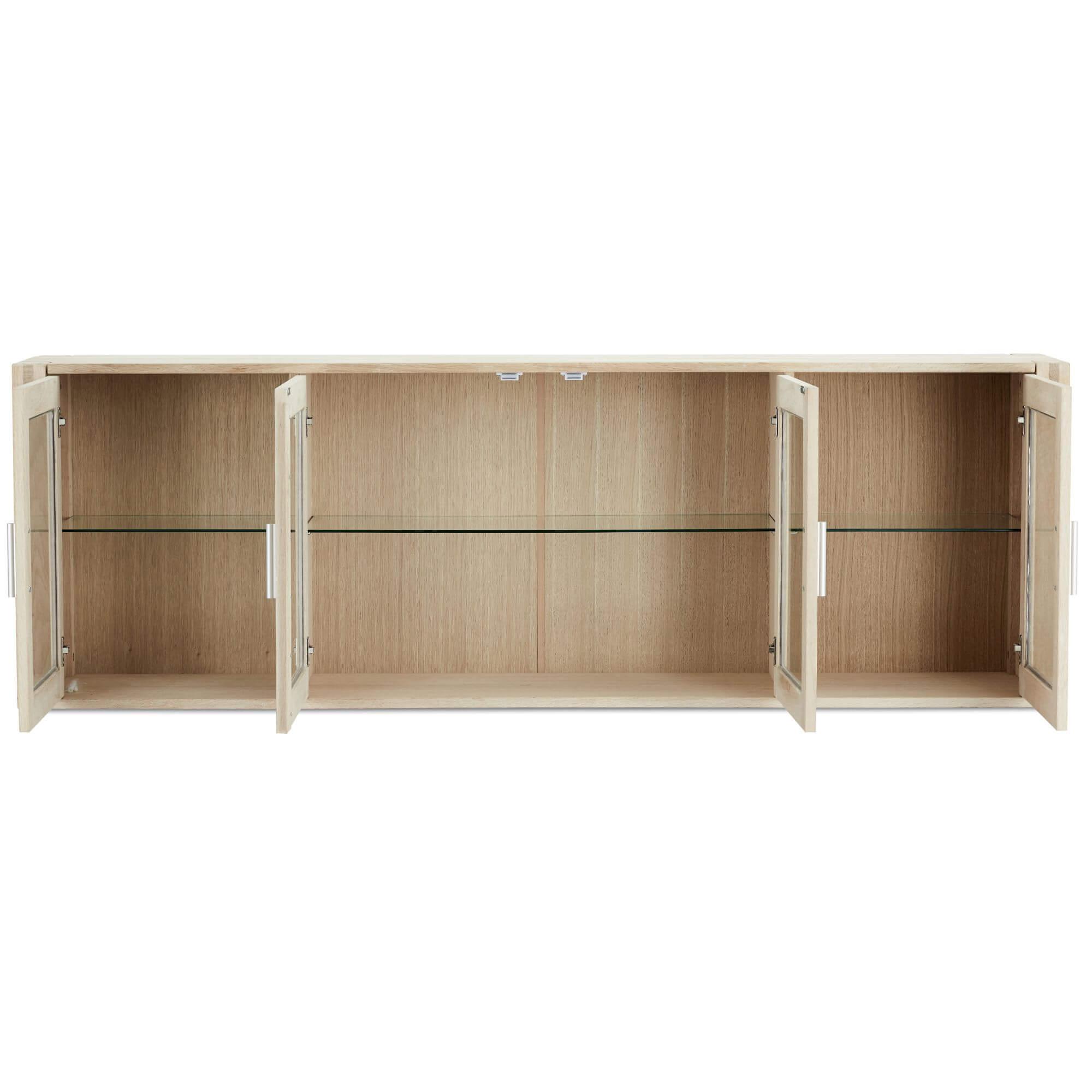 Texas Solid Oak 4-Door Wall Cabinet showcasing natural wood grain and elegant design.