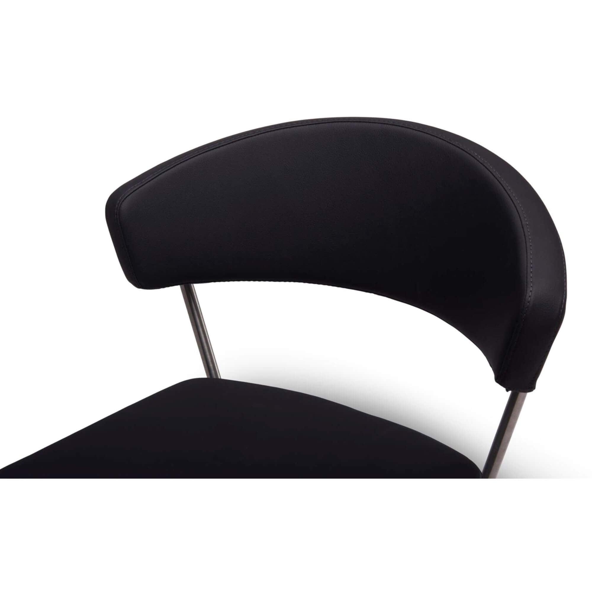 Luxurious Black Bar Chairs Eva with U-shape padded backrest, perfect for modern interiors.