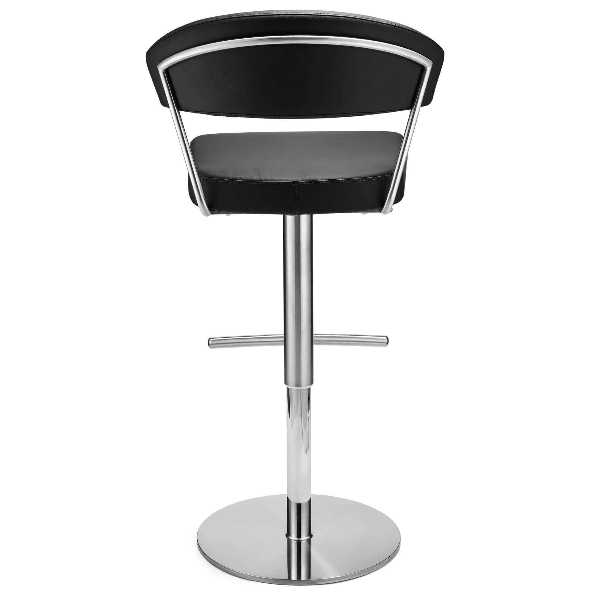 Luxurious Black Bar Chairs Eva with U-shape padded backrest, perfect for modern interiors.