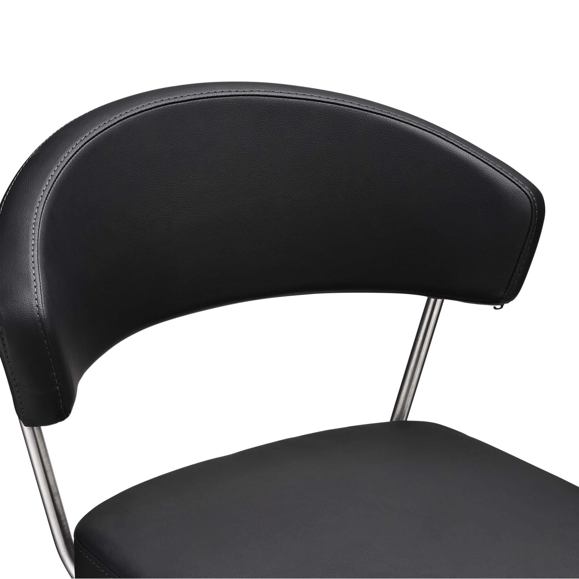 Luxurious Black Bar Chairs Eva with U-shape padded backrest, perfect for modern interiors.