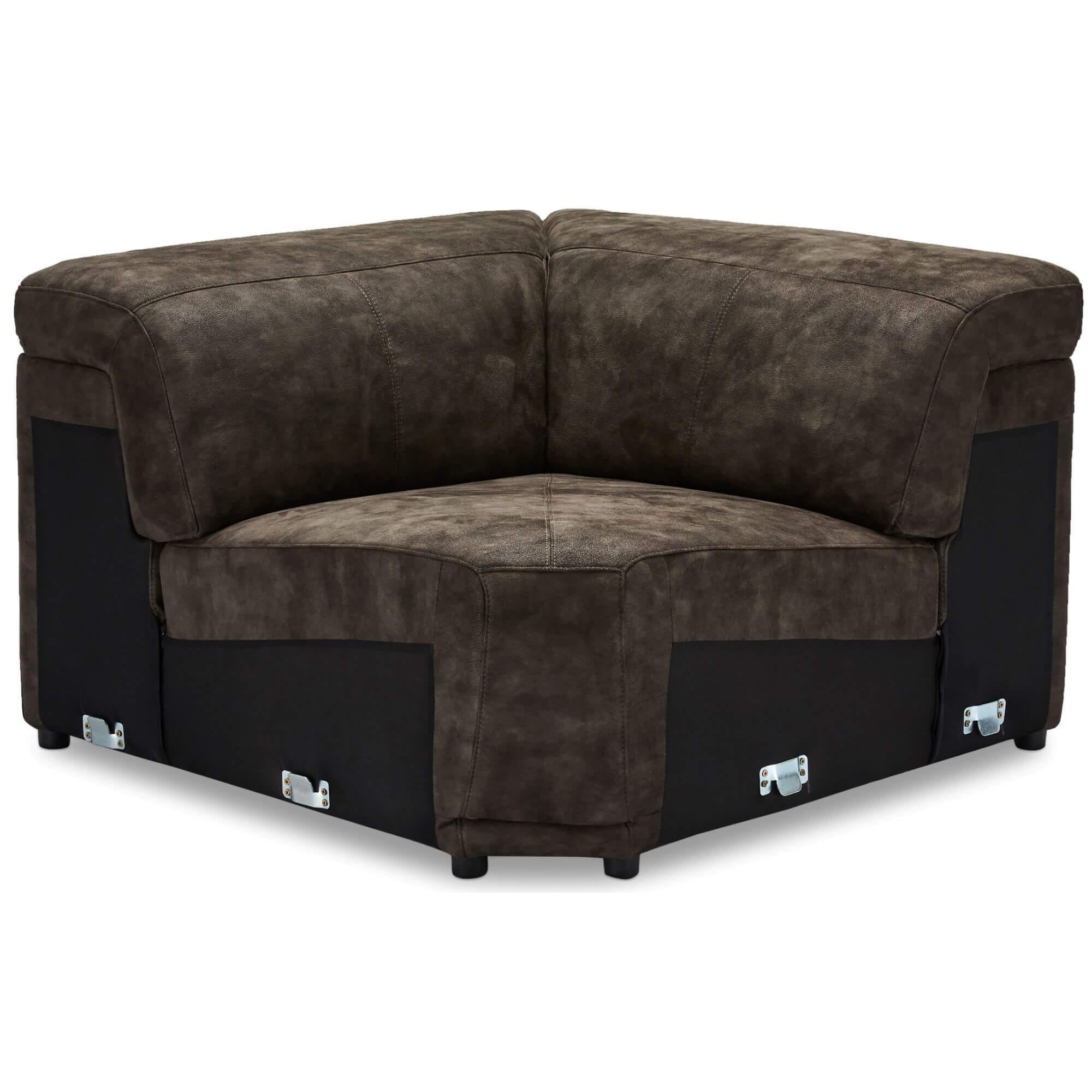 Elegant Alexa Brown Corner Sofa Module with soft padding and luxurious fabric, perfect for enhancing living spaces.