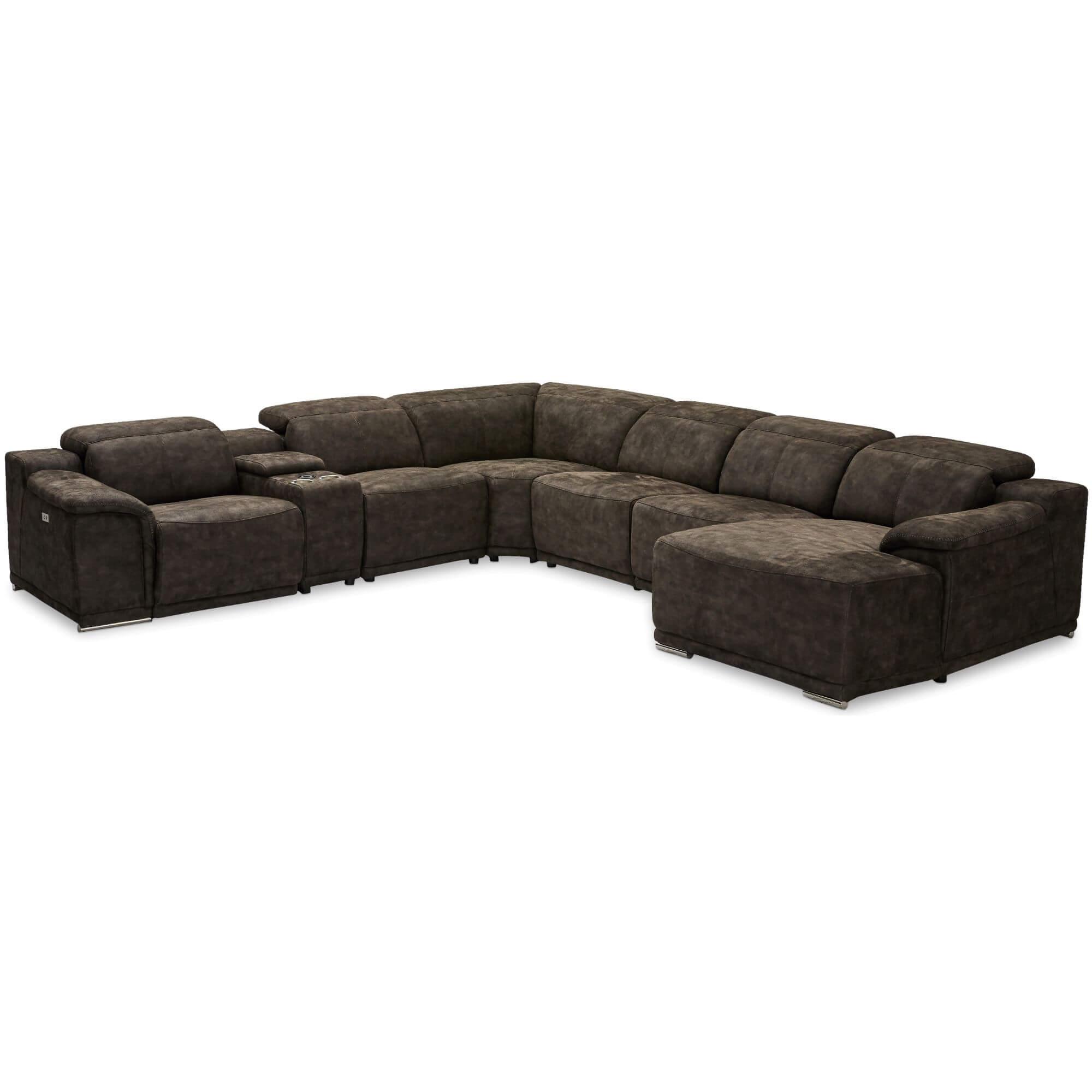 Elegant Alexa Brown Corner Sofa Module with soft padding and luxurious fabric, perfect for enhancing living spaces.