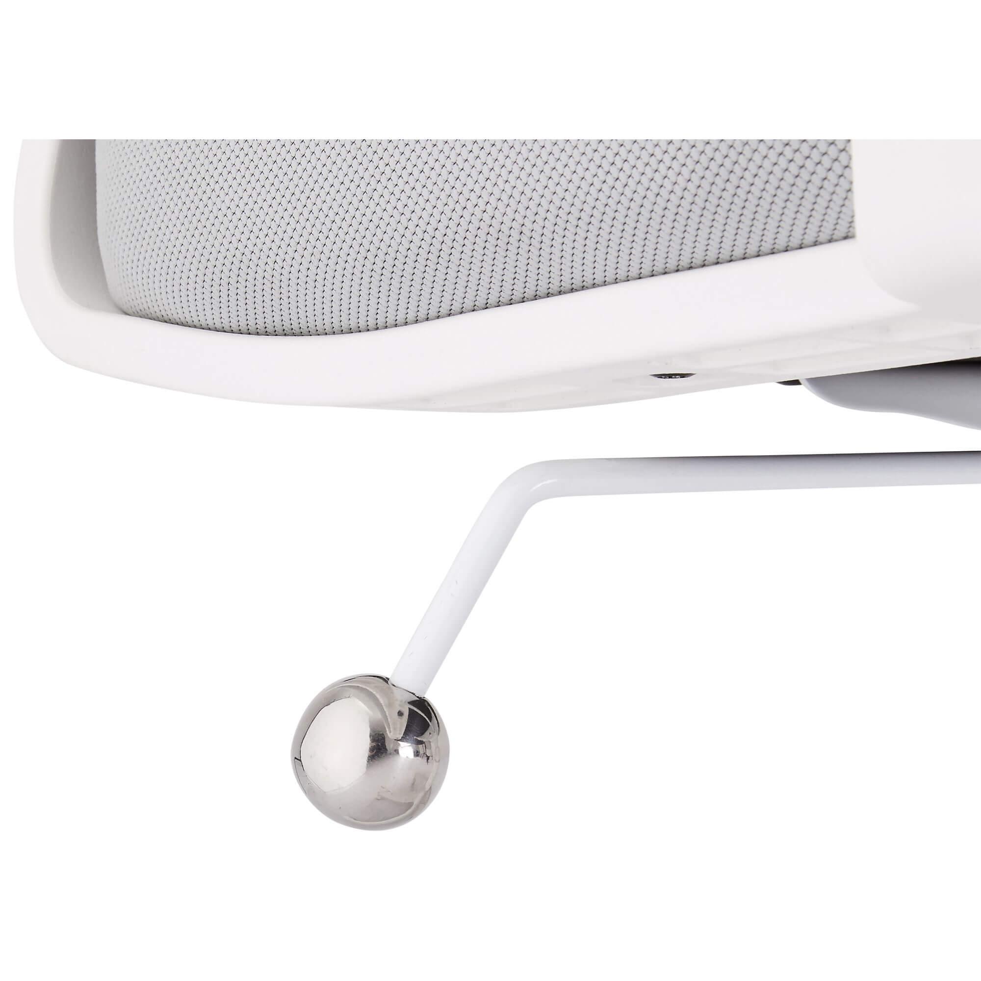 Bolero White/Grey office chair featuring elegant channel-seamed upholstery and a sturdy silver metal base.