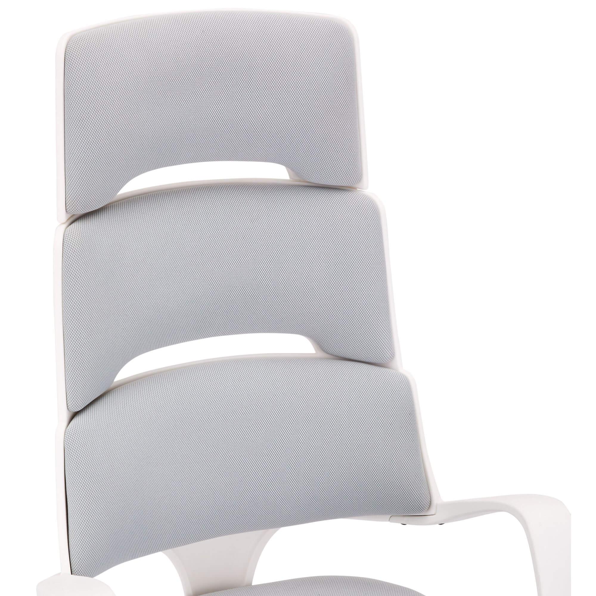 Domo White/Grey Office Chair featuring a sleek design and foam padded seat on a durable swivel base.