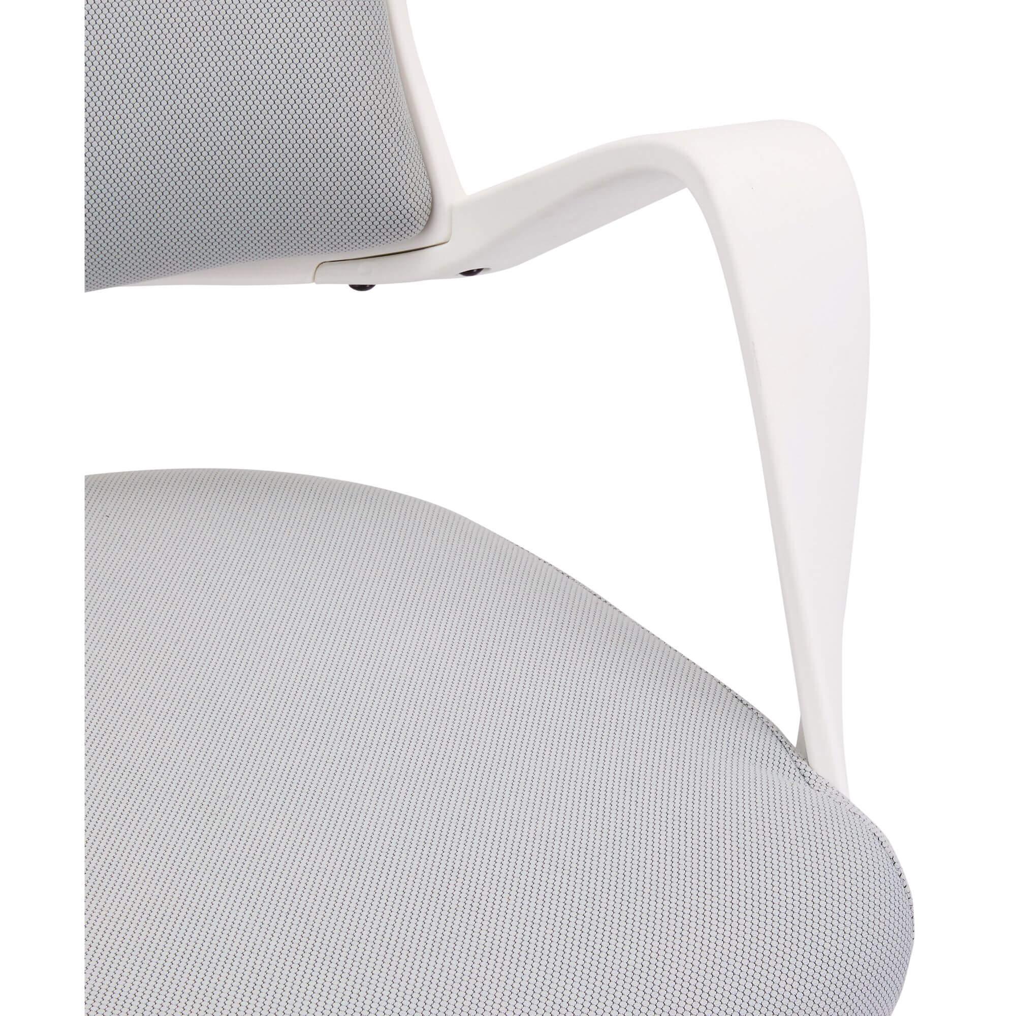 Domo White/Grey Office Chair featuring a sleek design and foam padded seat on a durable swivel base.