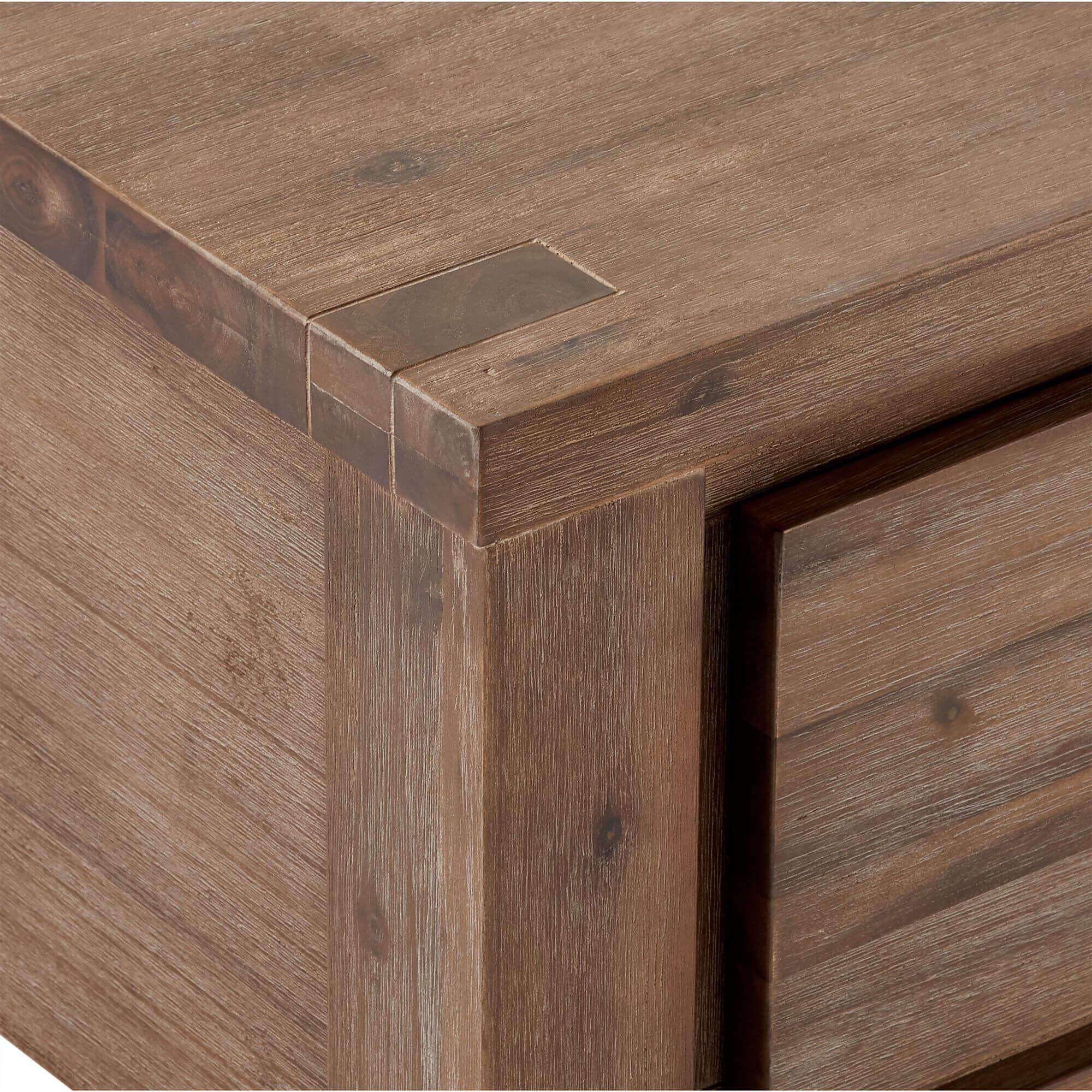 Rectangular Solid Acacia Coffee Table 120x75 cm Alaska showcasing natural wood grain and brushed finish.