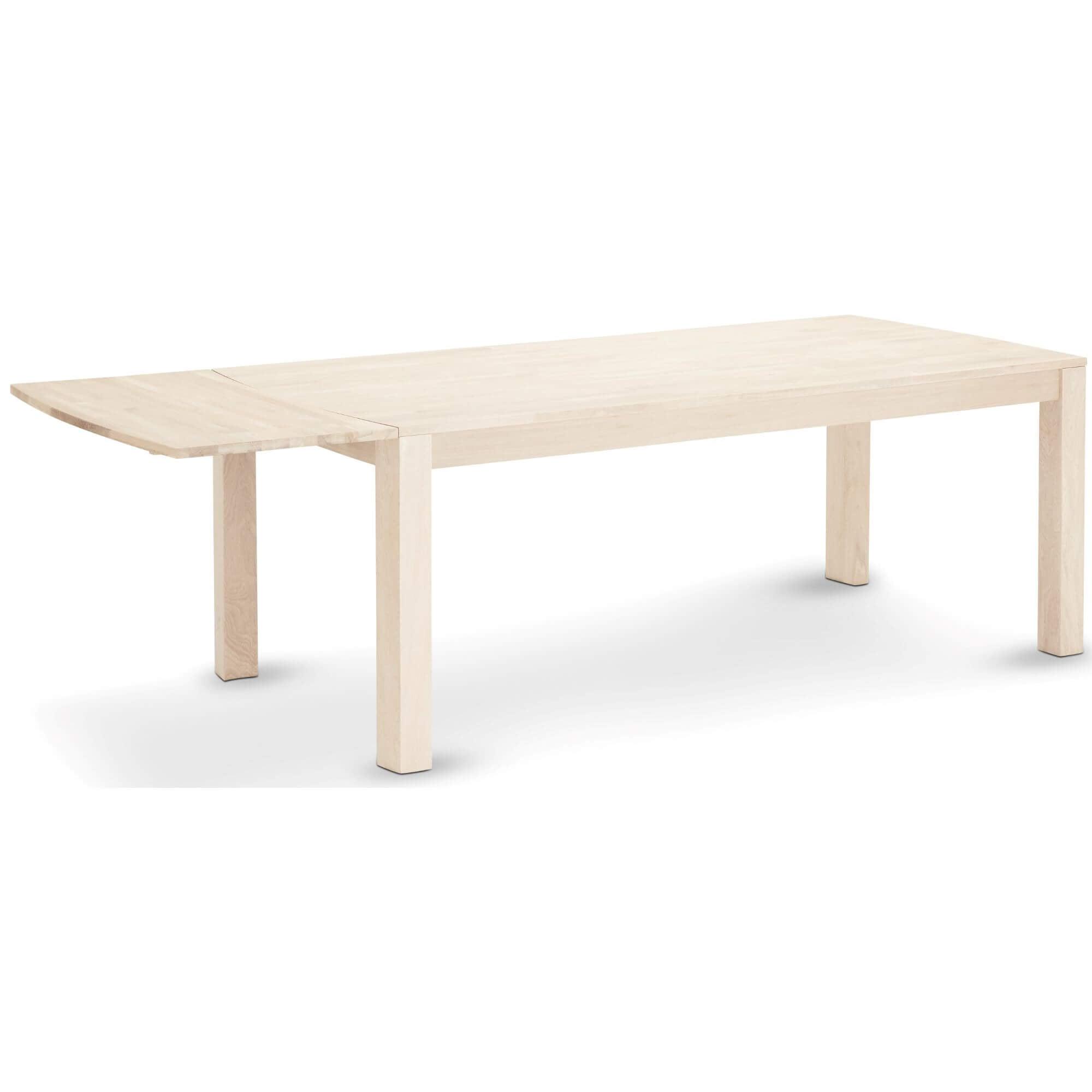 Rectangular Solid Oak Dining Table 180x90 cm Paris with white-oil finish, showcasing clean lines and natural wood variations.