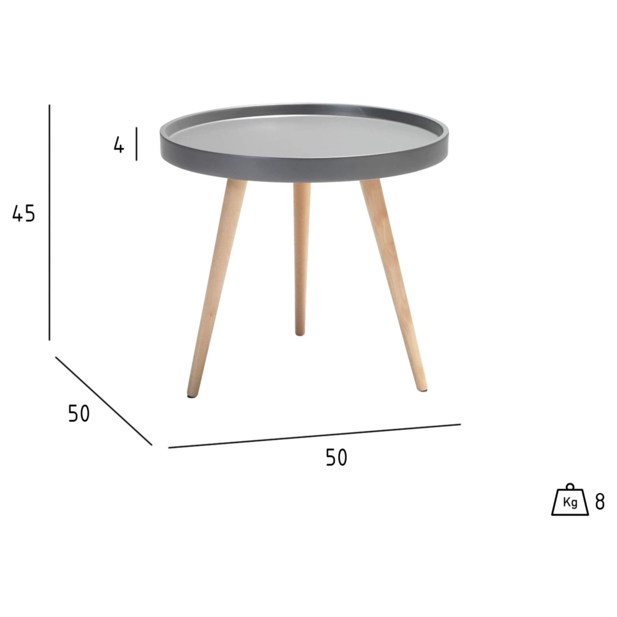 Opus Round Grey Coffee Table with a sleek Scandinavian design, measuring ø50 cm, perfect for modern interiors.