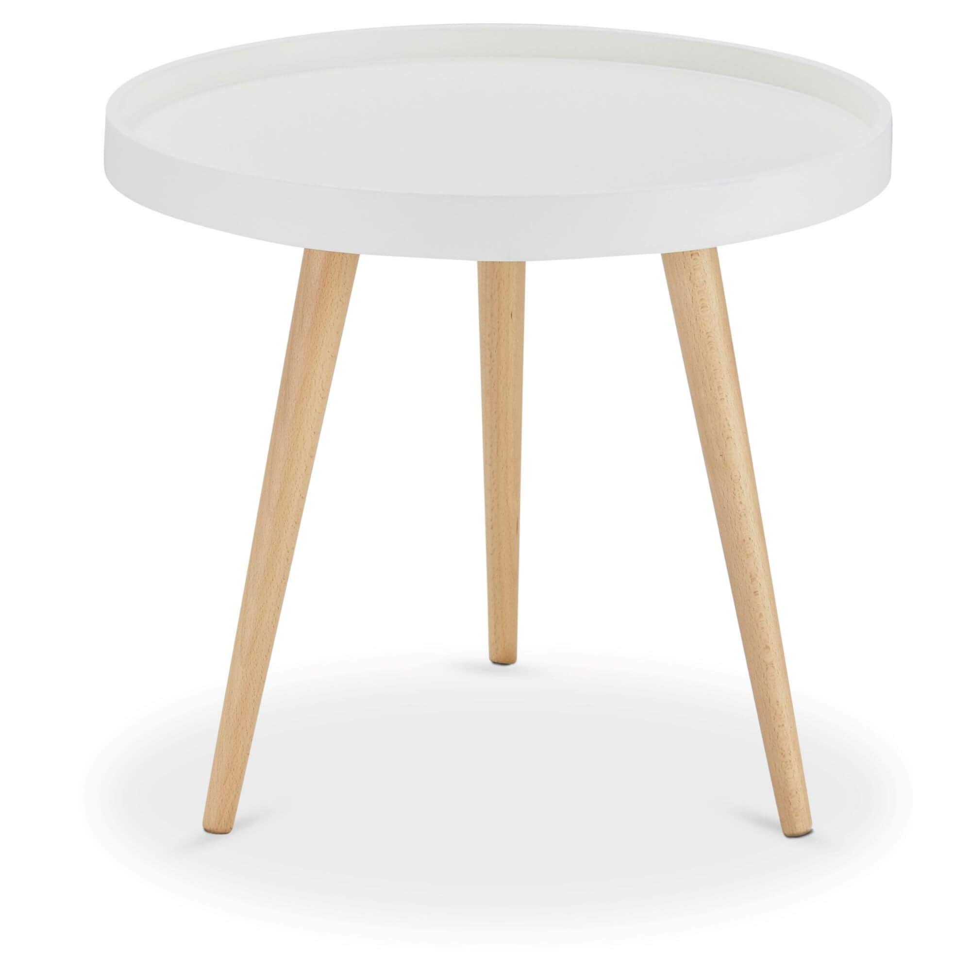 Opus round white coffee table with a sleek design, measuring ø50 cm, perfect for modern interiors.