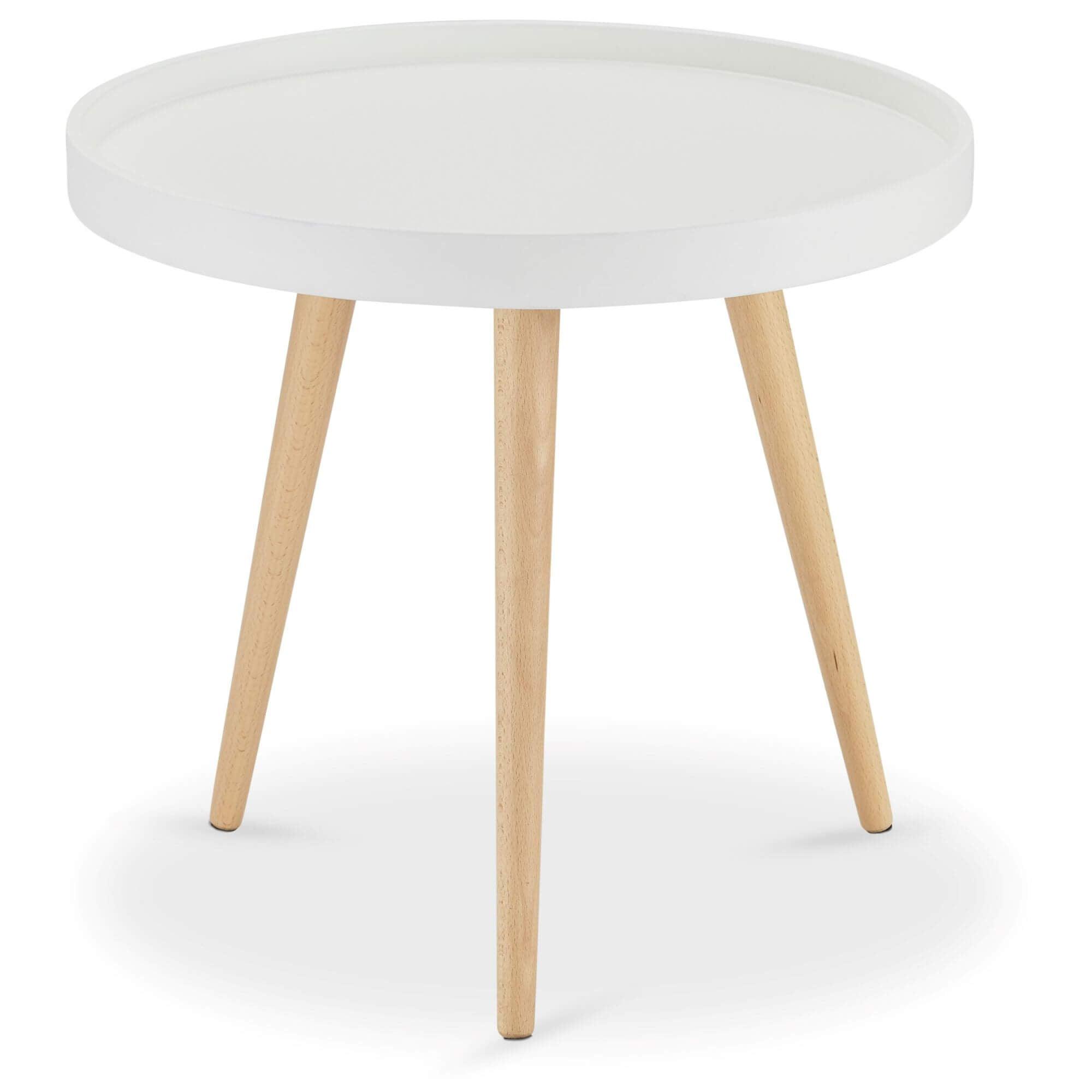 Opus round white coffee table with a sleek design, measuring ø50 cm, perfect for modern interiors.