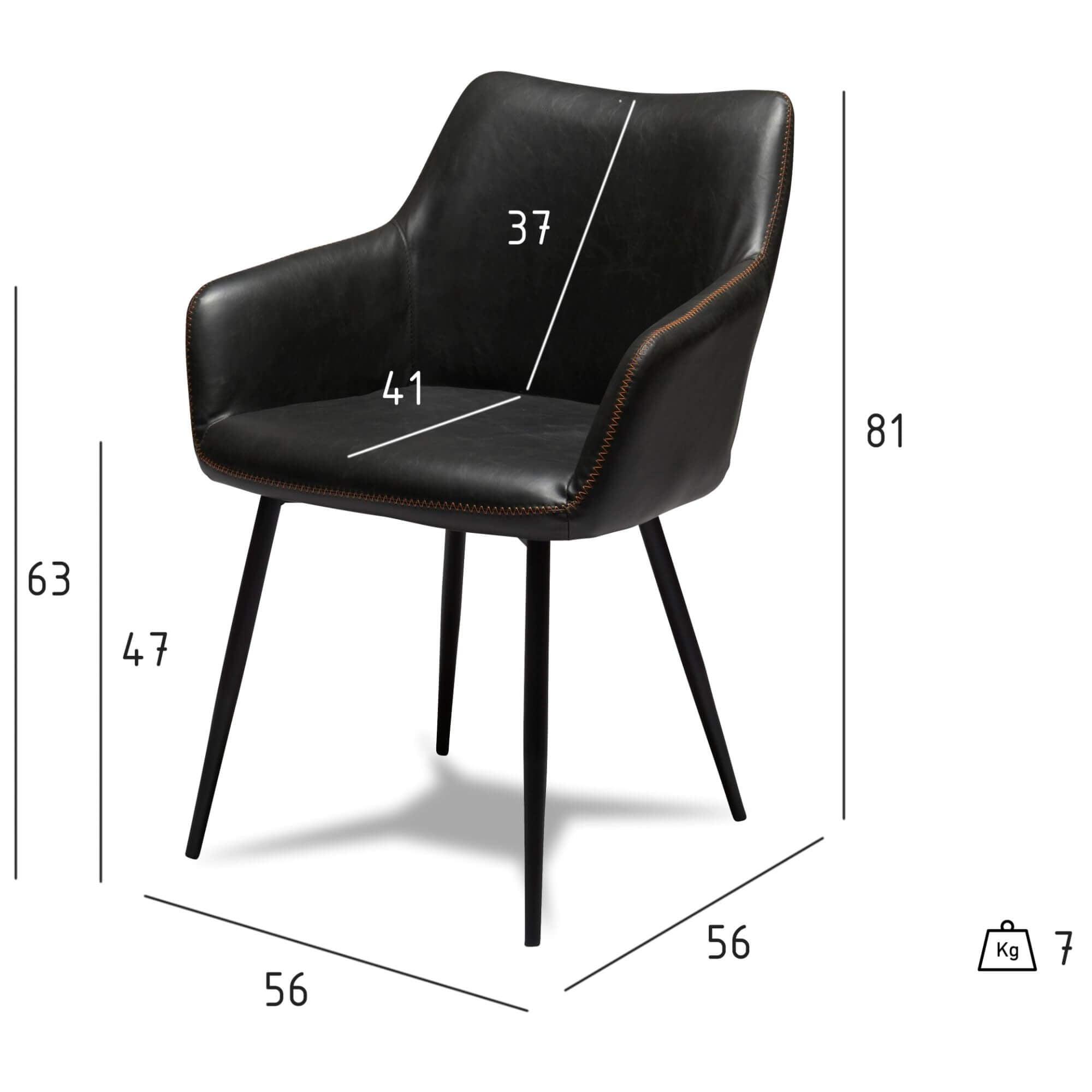 Set of 2 elegant black dining chairs with soft foam cushions and decorative stitching, perfect for modern interiors.