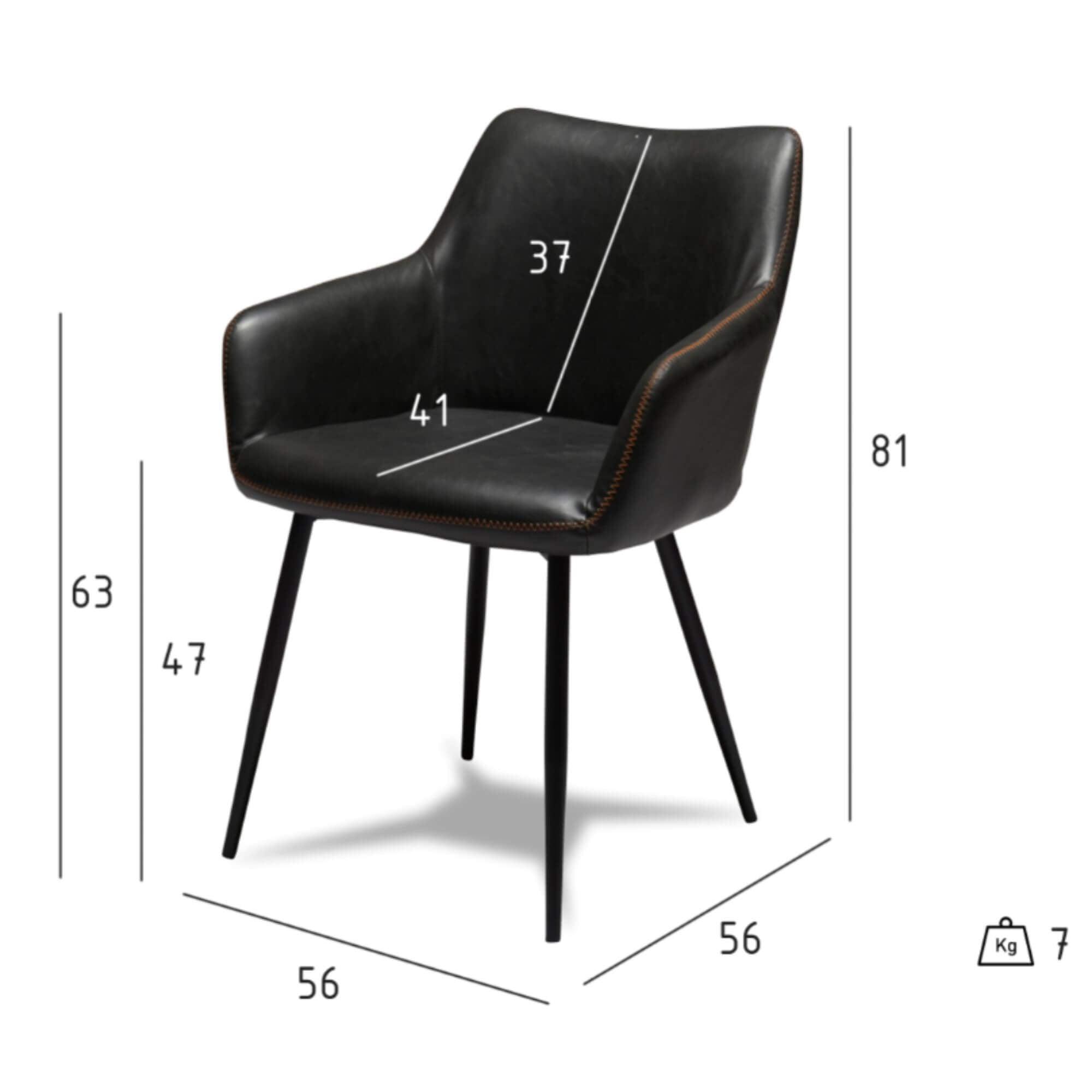 Set of 2 elegant black dining chairs with soft foam cushions and decorative stitching, perfect for modern interiors.