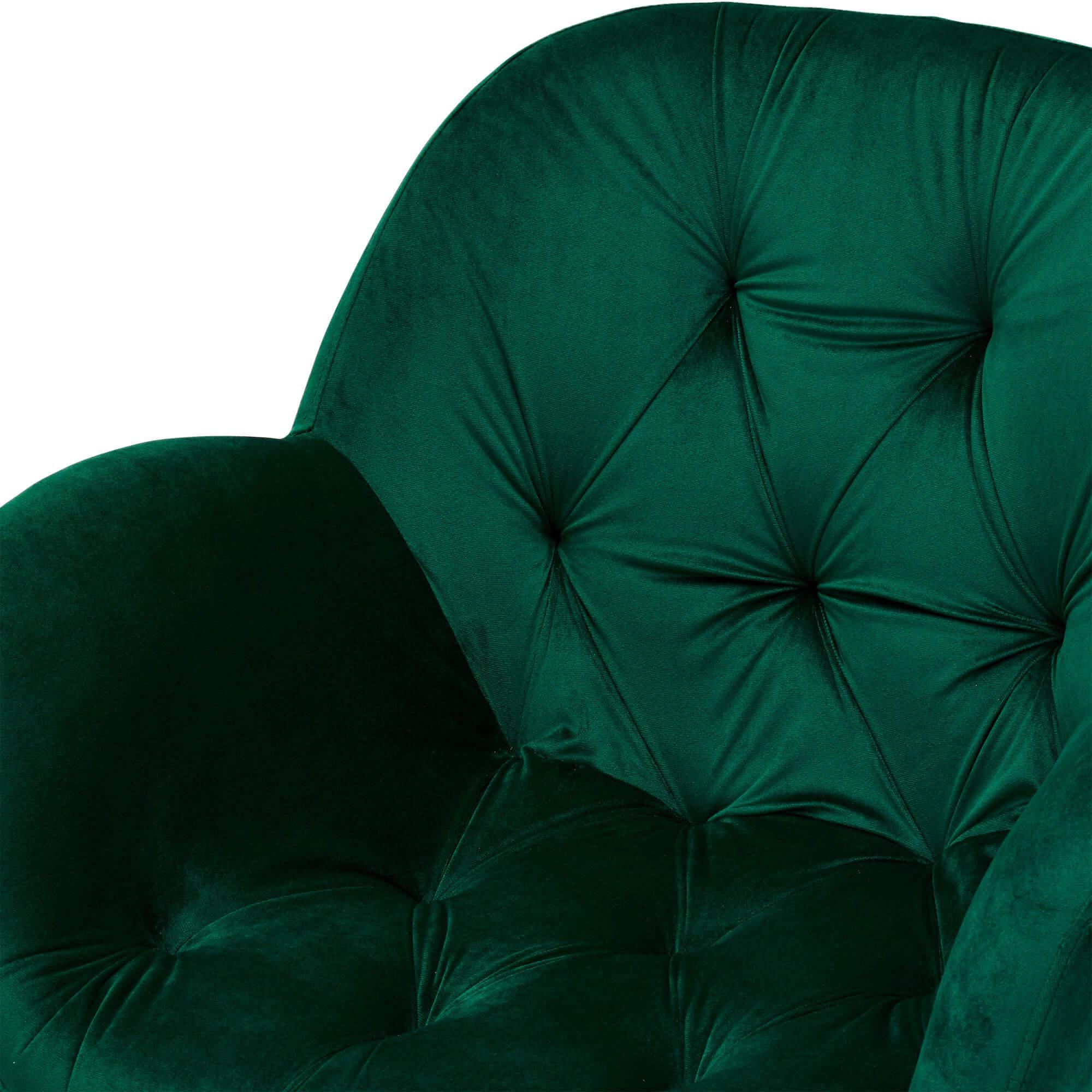 Set of 2 elegant green dining chairs with velvety fabric and soft padding, perfect for enhancing dining spaces.