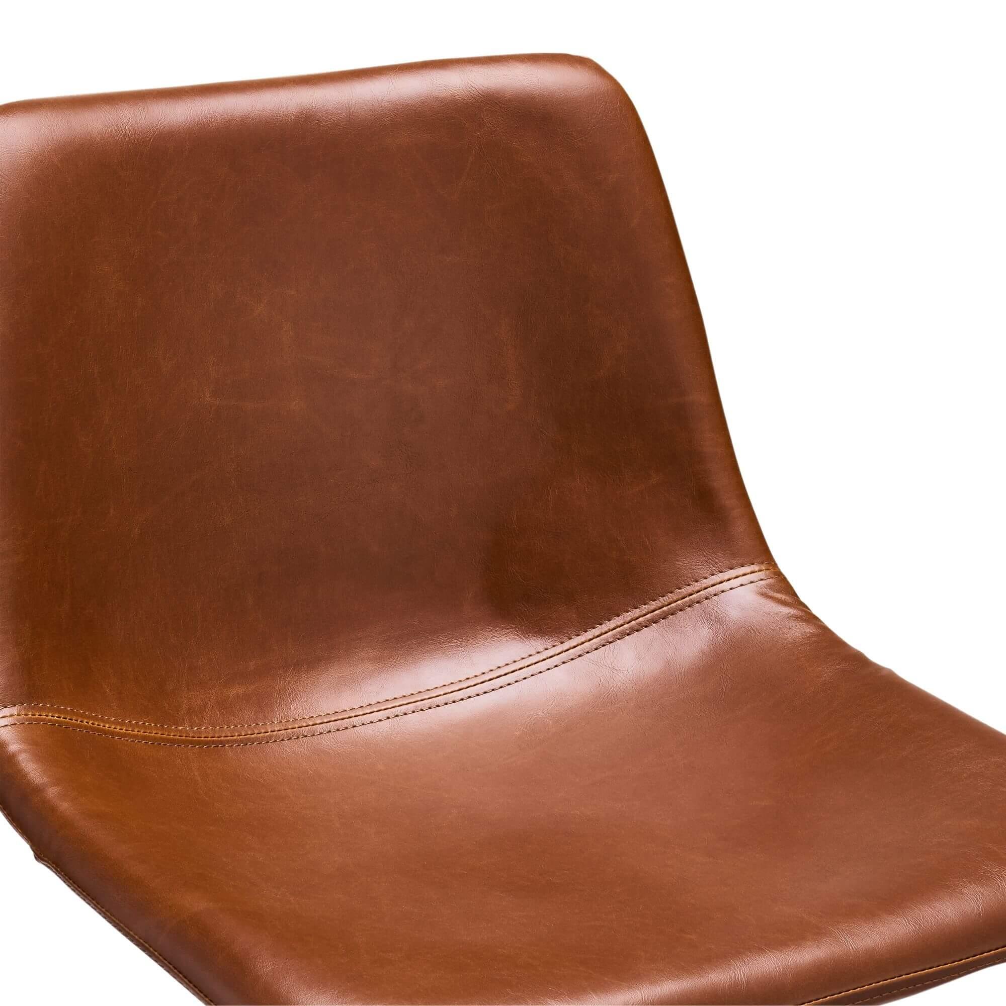 Set of 2 elegant light brown bar chairs with decorative stitching, perfect for enhancing living room or bar areas.