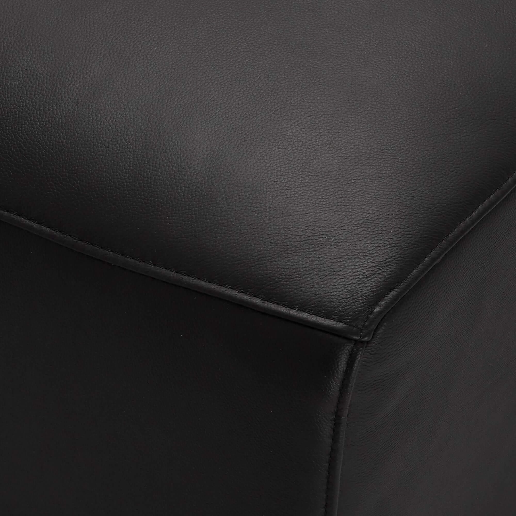 Luxurious black leather chaise longue module, featuring soft foam padding and adjustable function, perfect for modern living spaces.