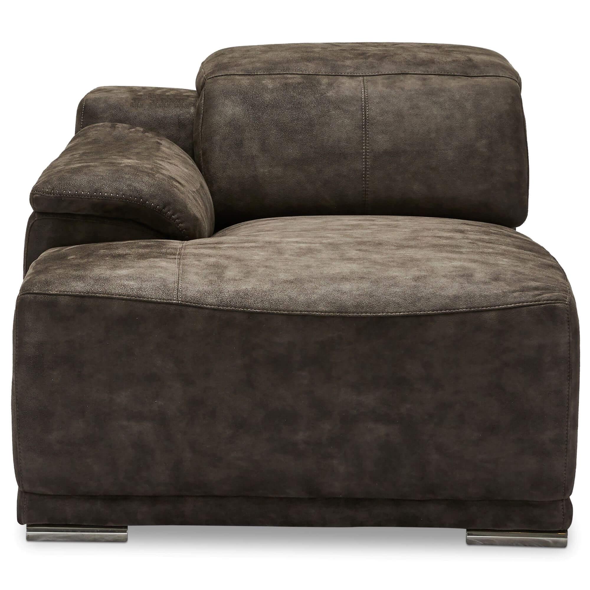 Alexa Left Brown Sofa Module Chaiselong featuring luxurious fabric and soft foam padding.