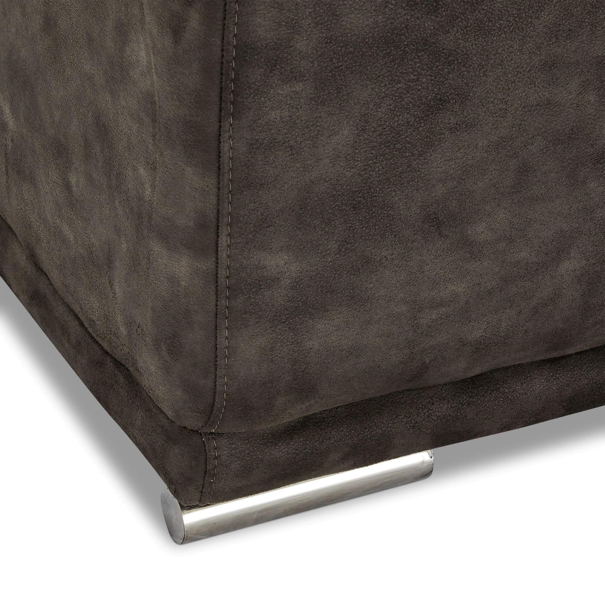 Alexa Left Brown Sofa Module Chaiselong featuring luxurious fabric and soft foam padding.