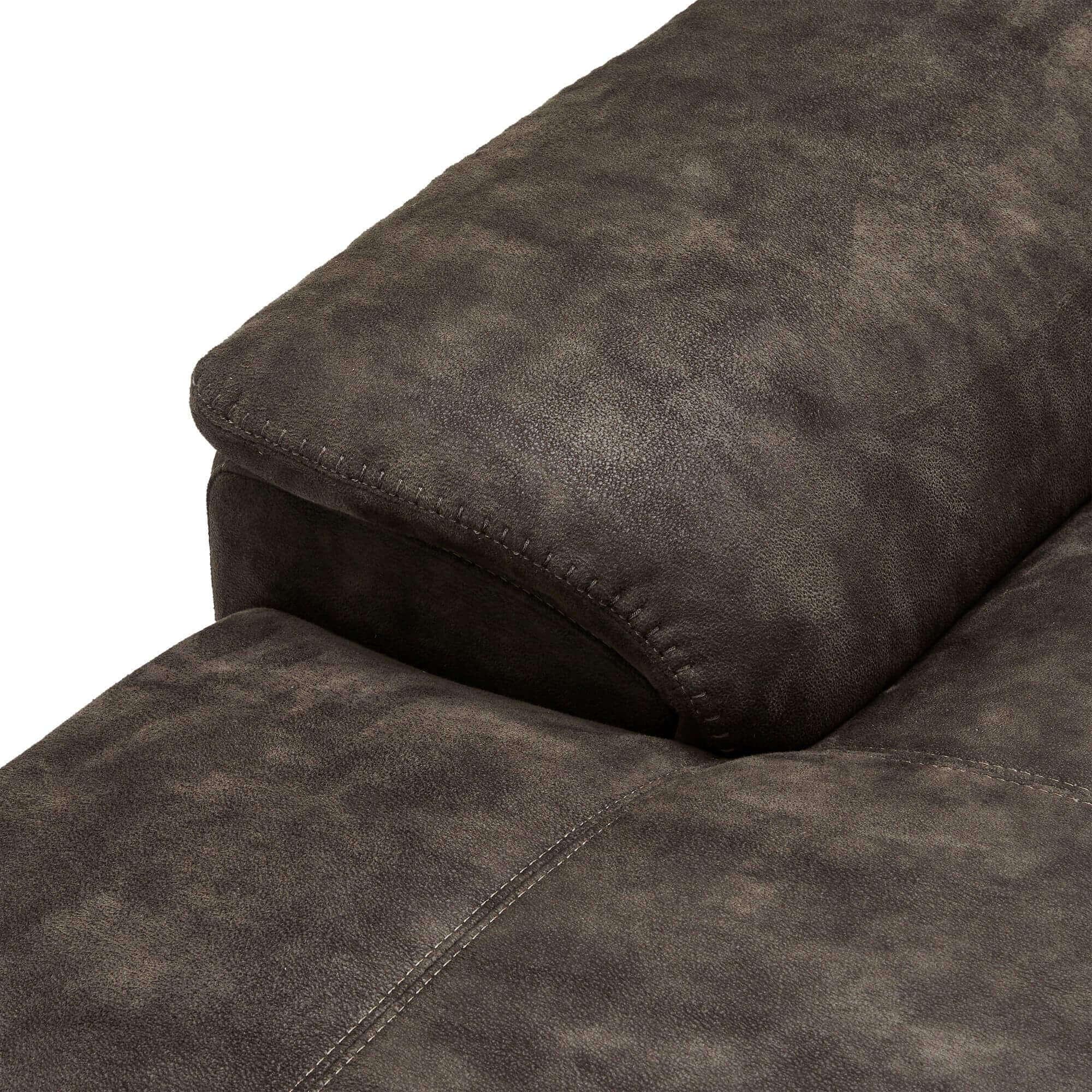 Alexa Left Brown Sofa Module Chaiselong featuring luxurious fabric and soft foam padding.