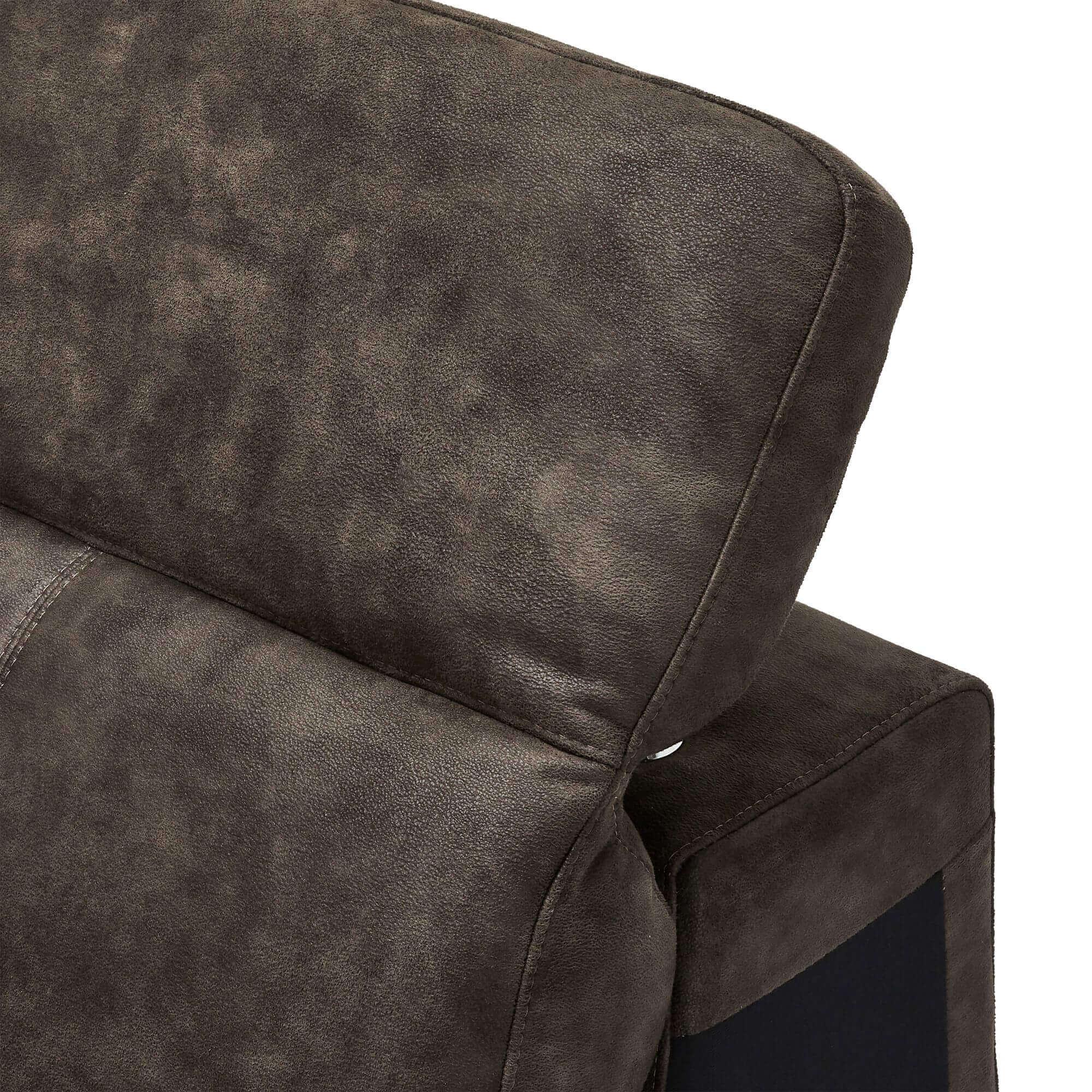 Alexa Left Brown Sofa Module Chaiselong featuring luxurious fabric and soft foam padding.