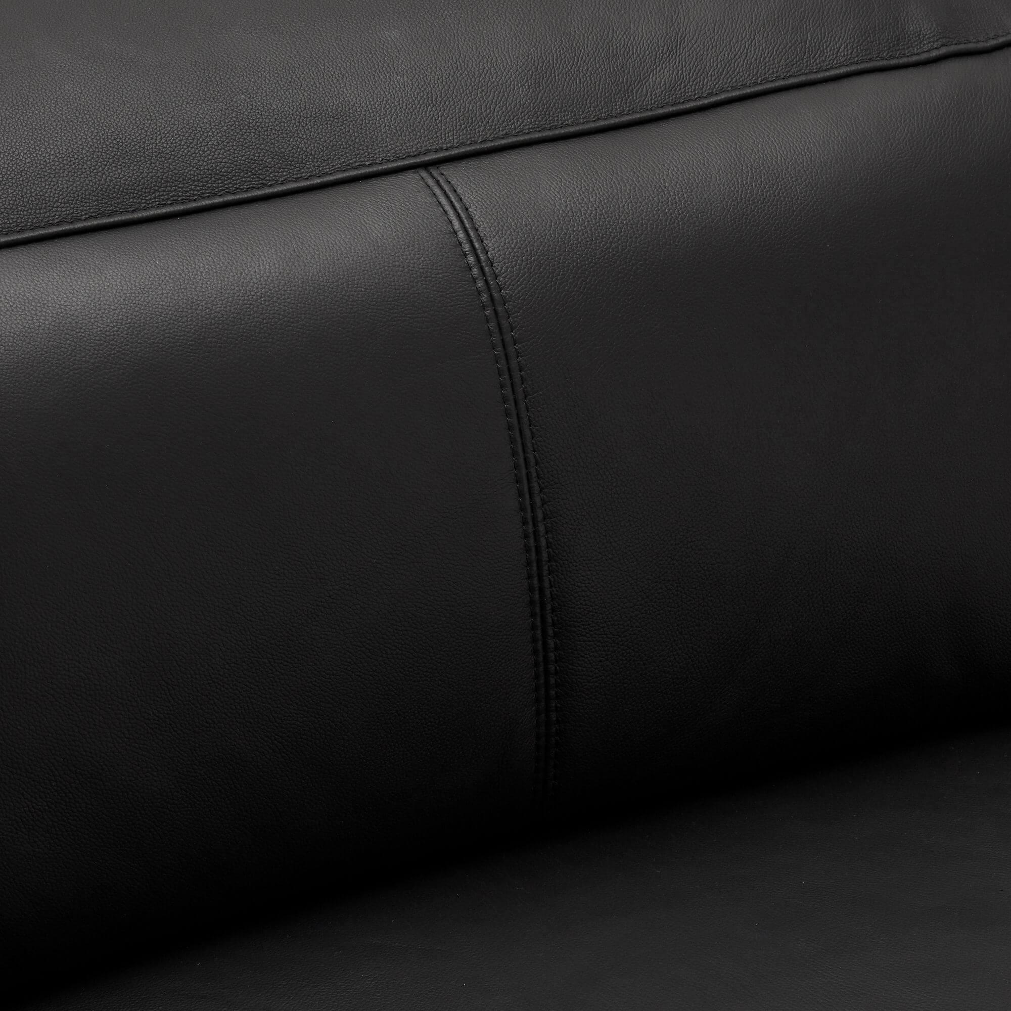 Alexa Black Right Sofa Module with Armrest, featuring luxurious leather upholstery and a reclining function.