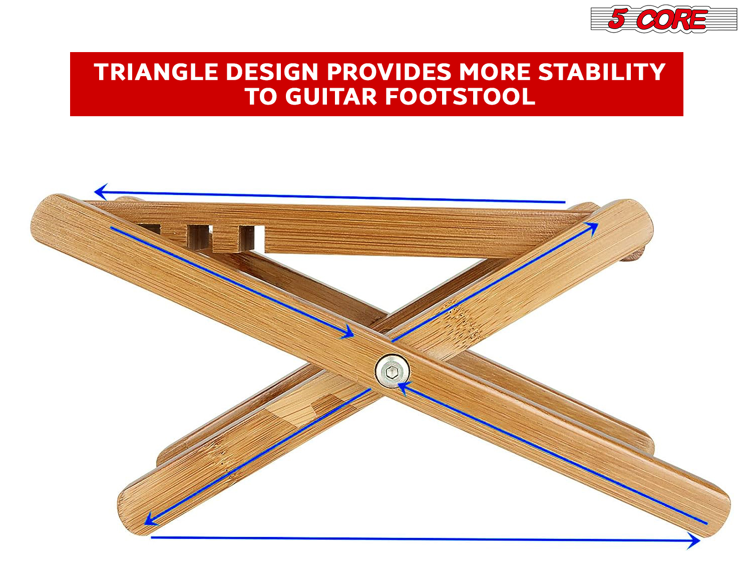 Wood Guitar Footstool with adjustable height settings, made from solid wood, designed for comfort and stability during guitar performances.