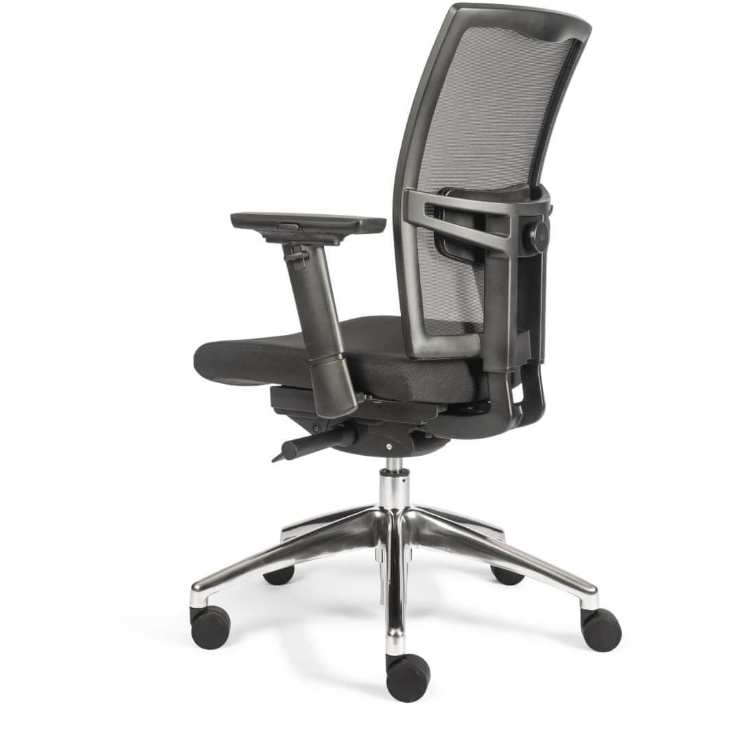 Ergonomic black office chair, mesh.